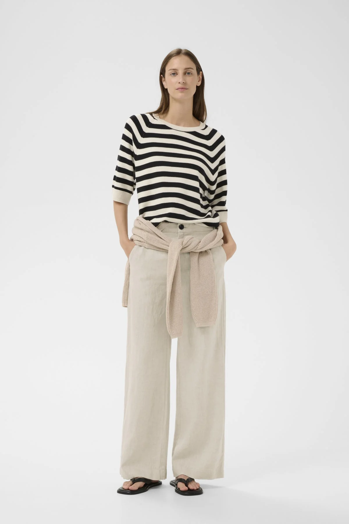 Solinaiw Pants Ecru Melange - Image 2