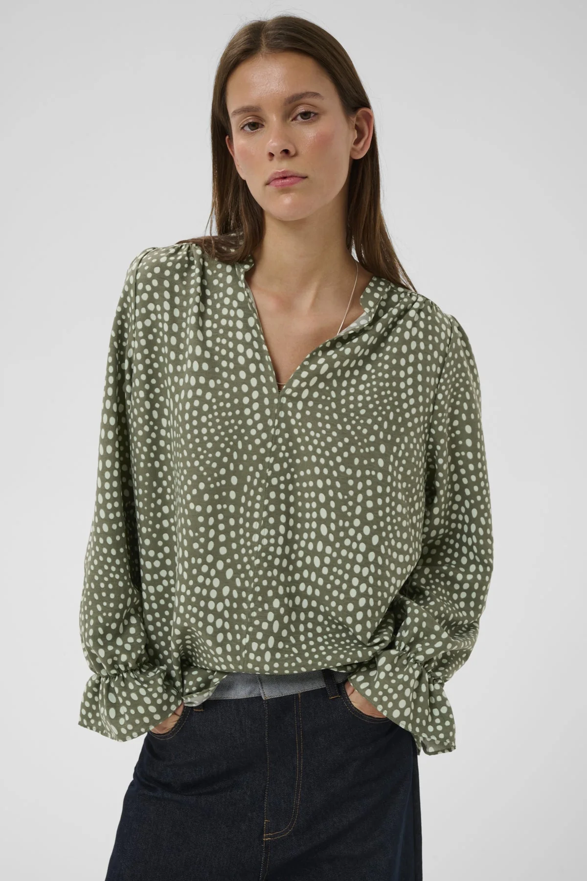 Libertyiw Blouse Green Faded Dot - Image 4
