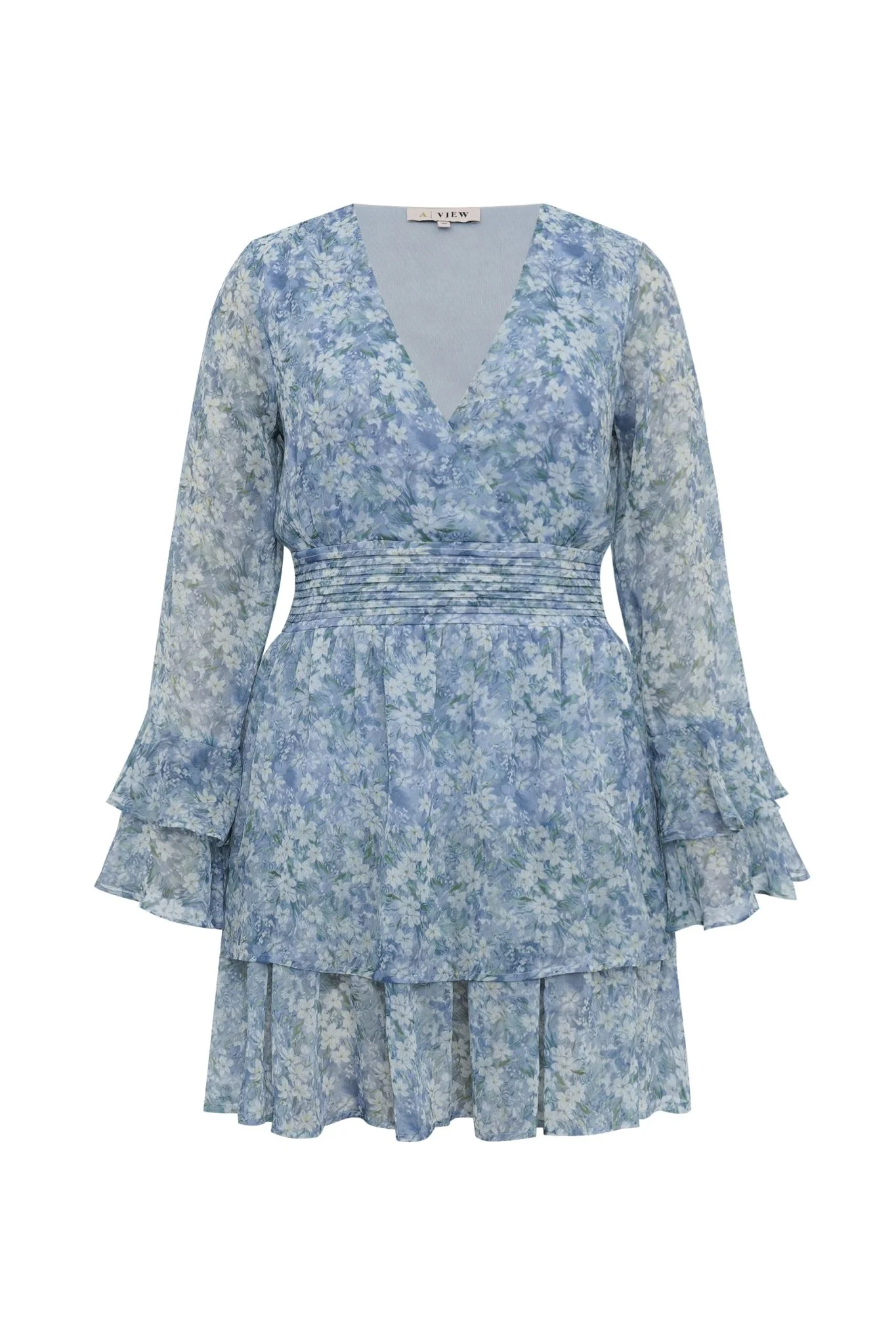 Florella Short Dress Blue/Off White - Image 2