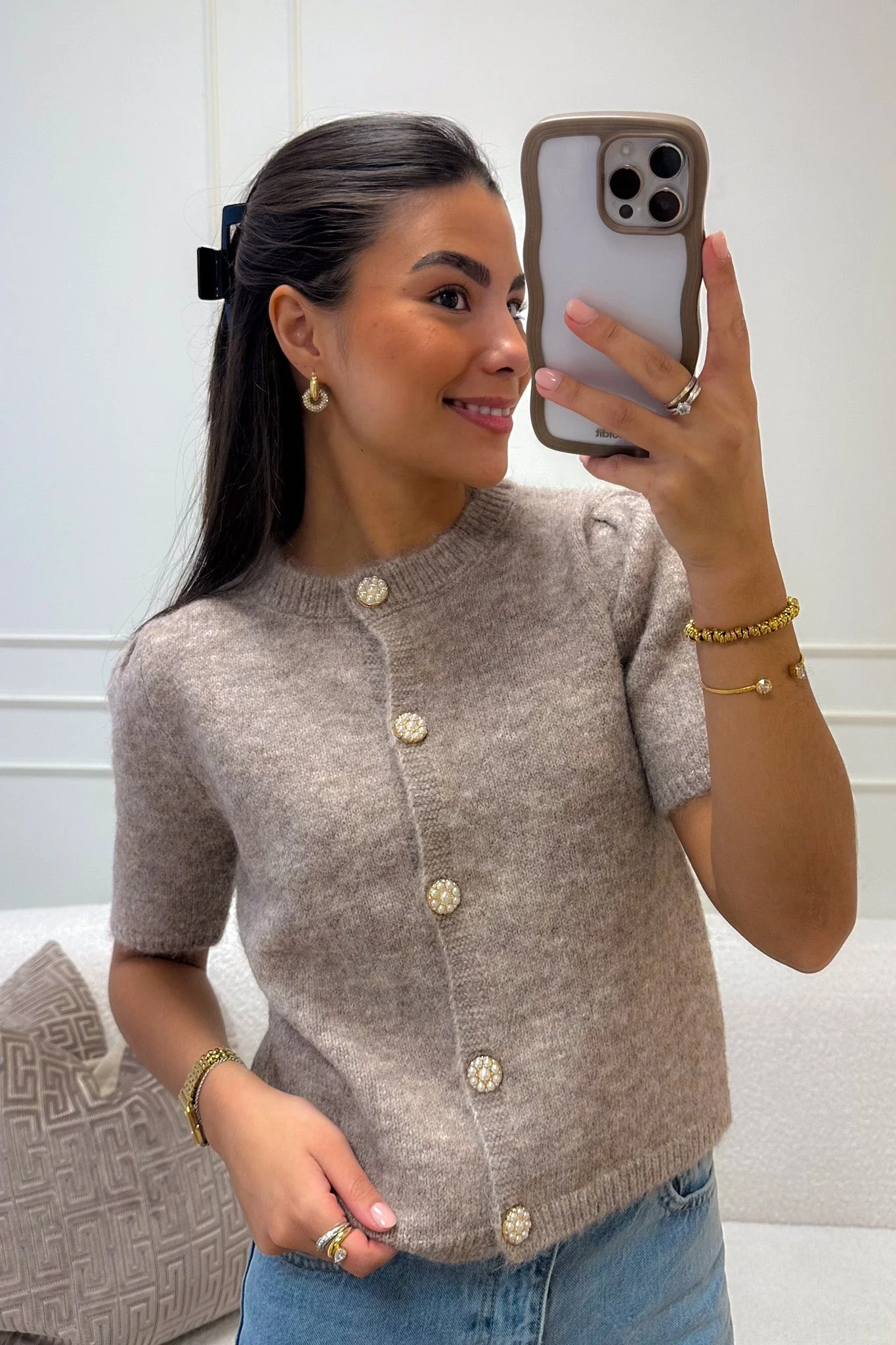 Lissi Knit Cardigan Sand