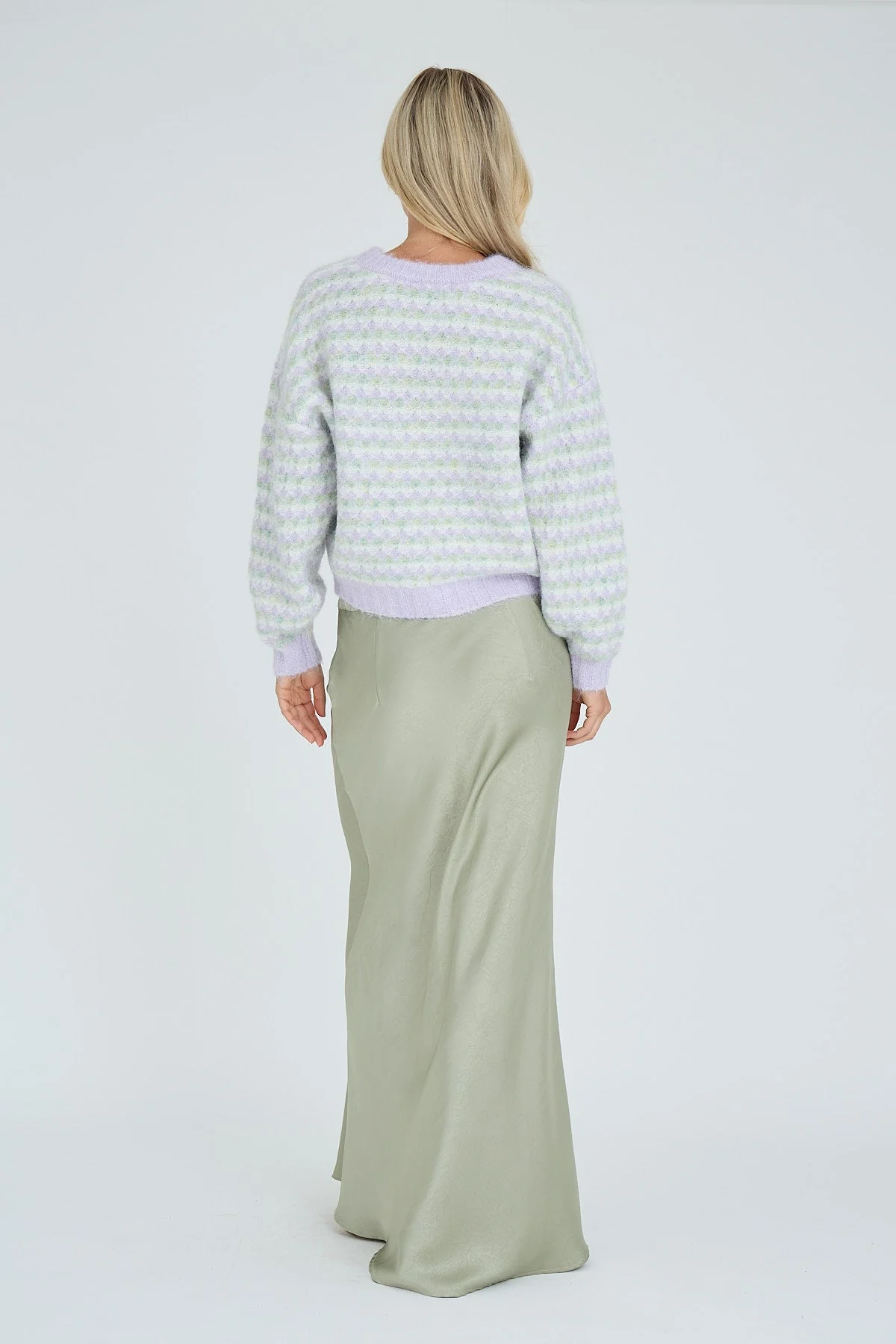 Sassi Knit Pullover Green/Purple - Image 6