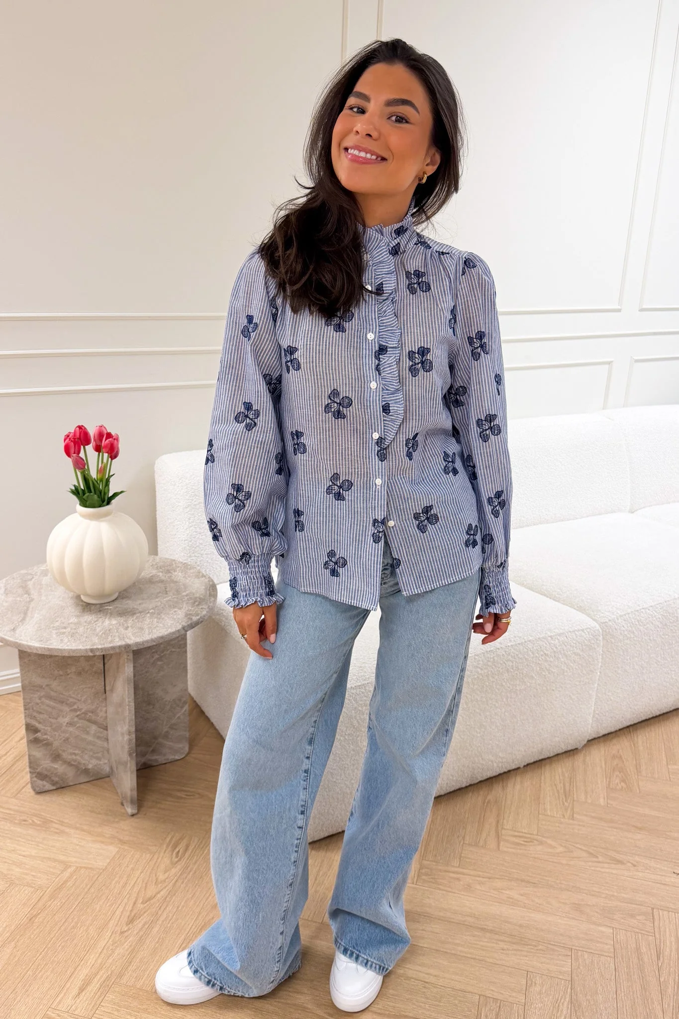 Clova Shirt Blue/White - Image 3