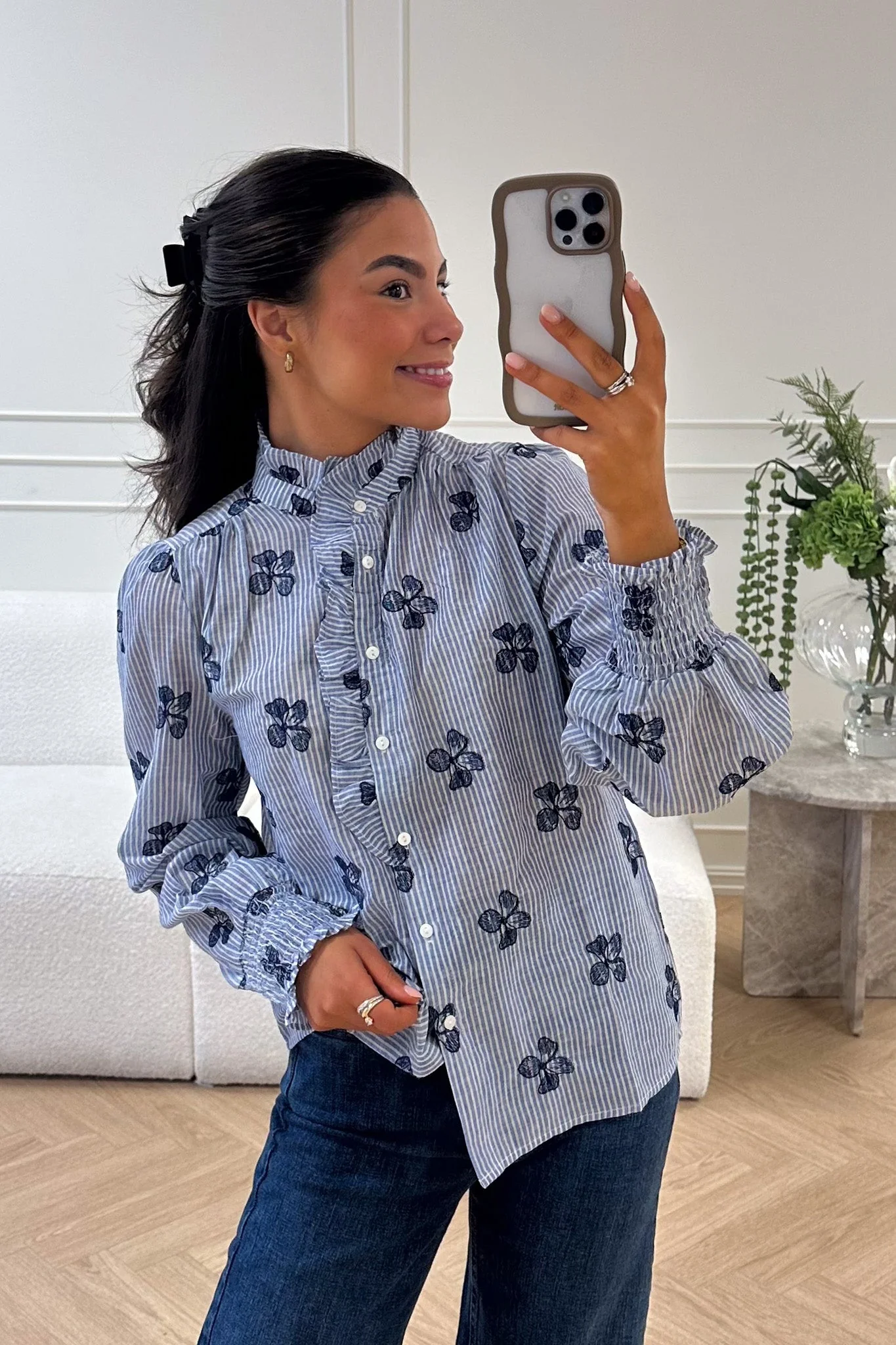 Clova Shirt Blue/White - Image 5