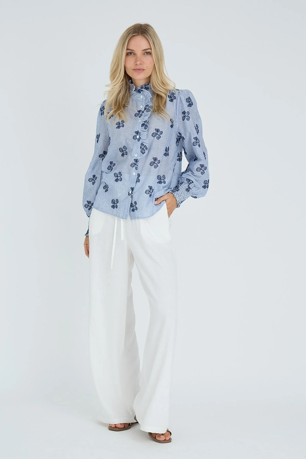 Clova Shirt Blue/White - Image 6