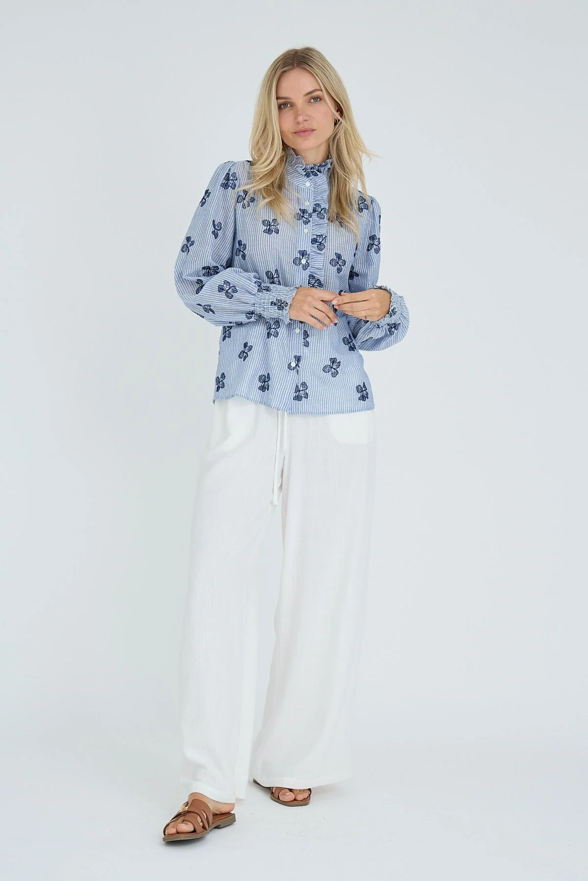 Clova Shirt Blue/White - Image 7