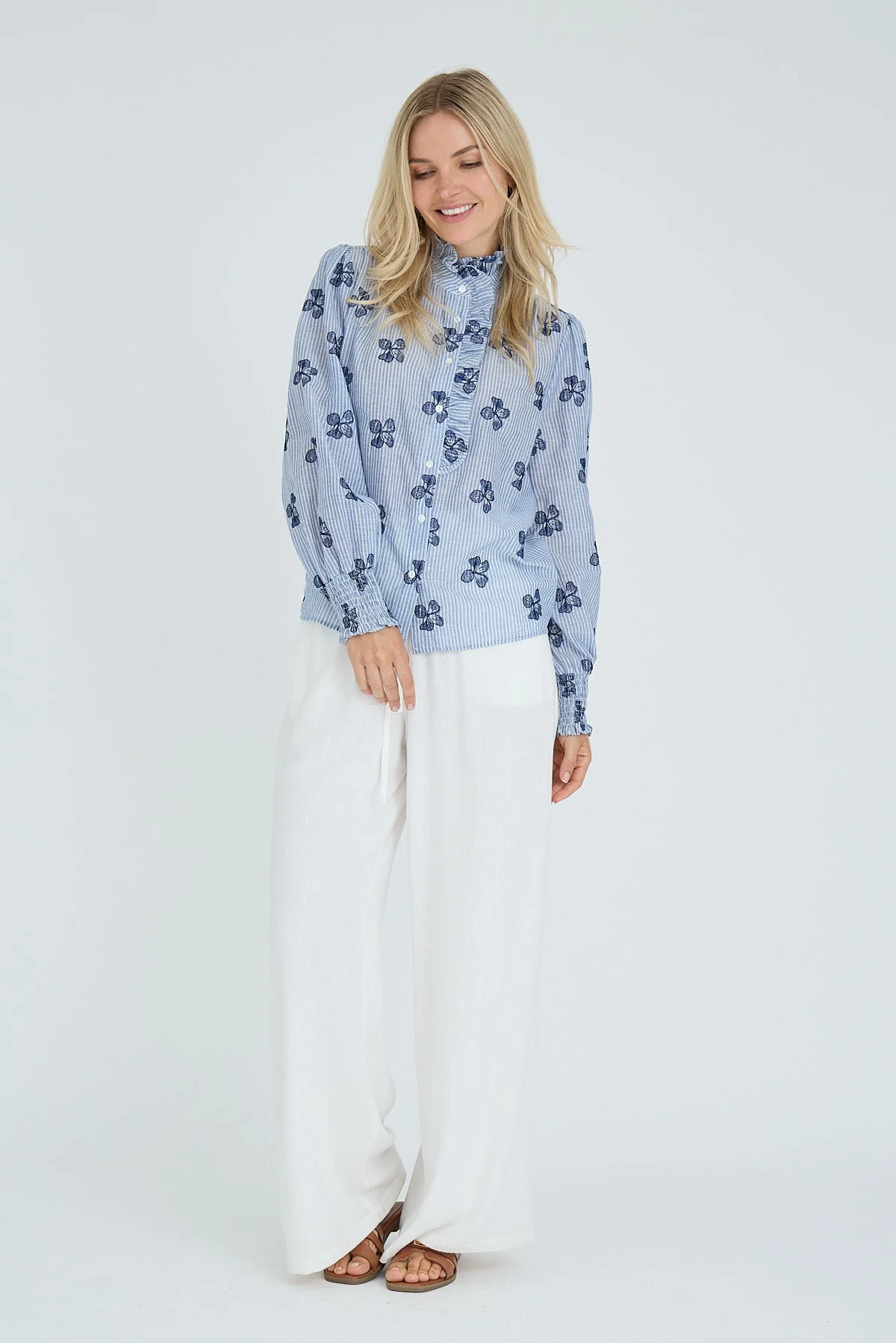 Clova Shirt Blue/White - Image 8