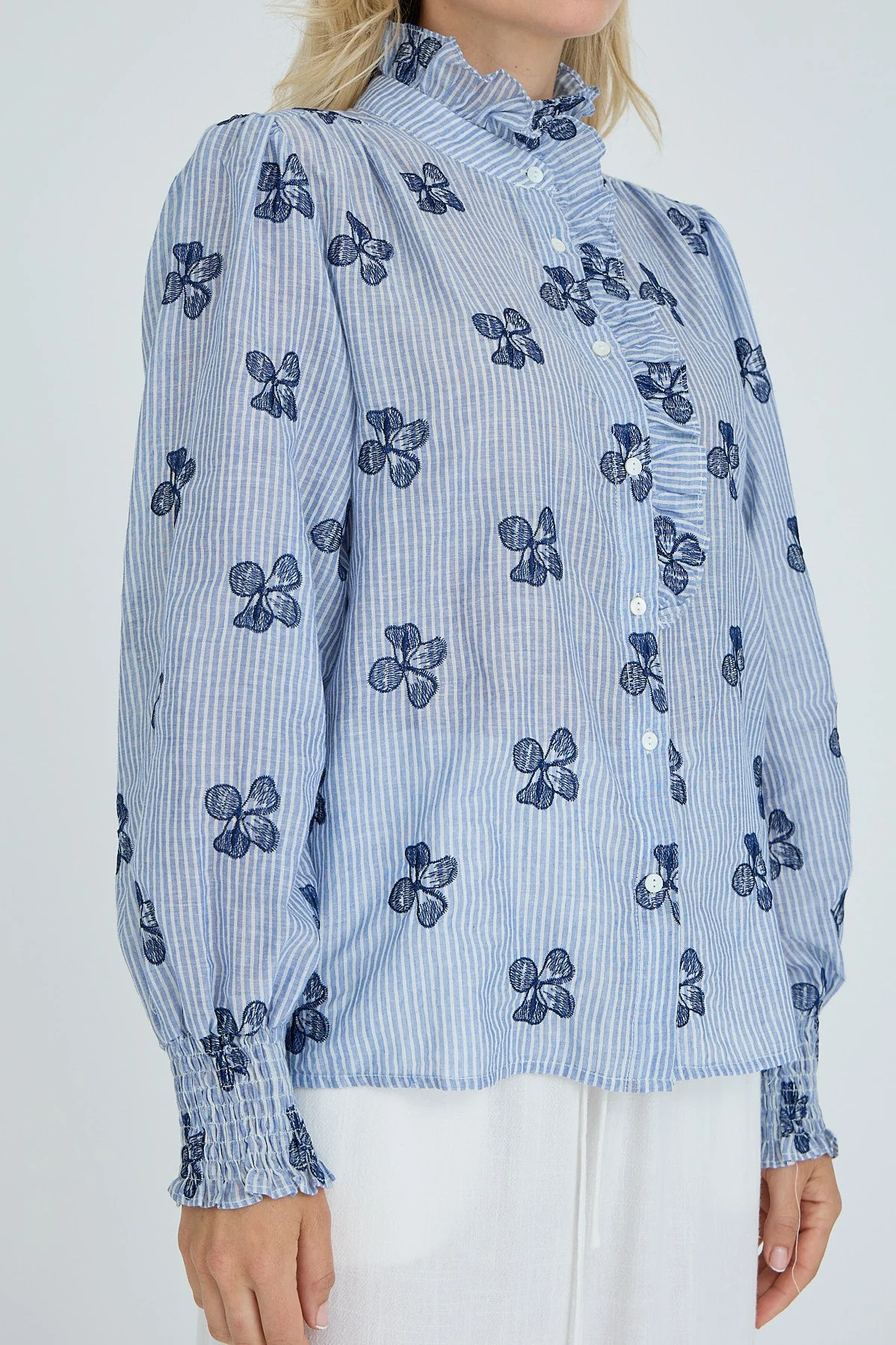 Clova Shirt Blue/White - Image 9