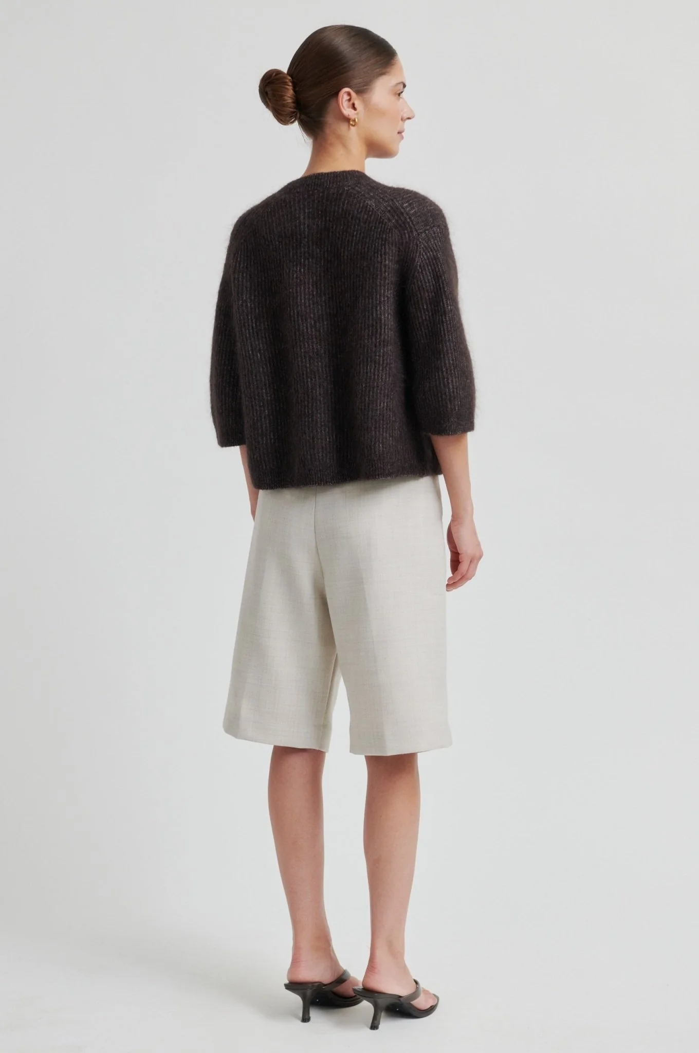 Andrea Knit Rib Cardigan Chocolate Torte - Image 6