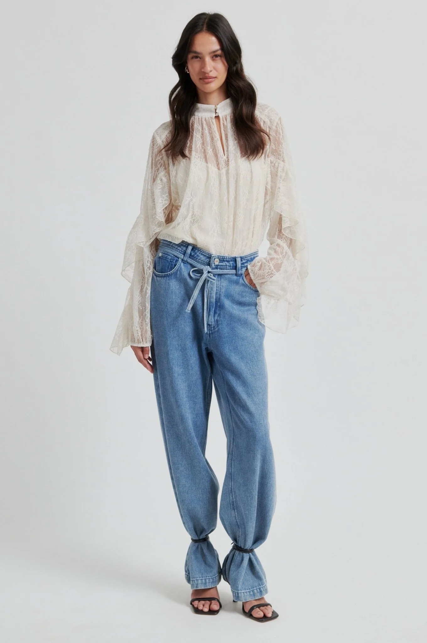 Sybell Lace Blouse Soft Beige - Image 3