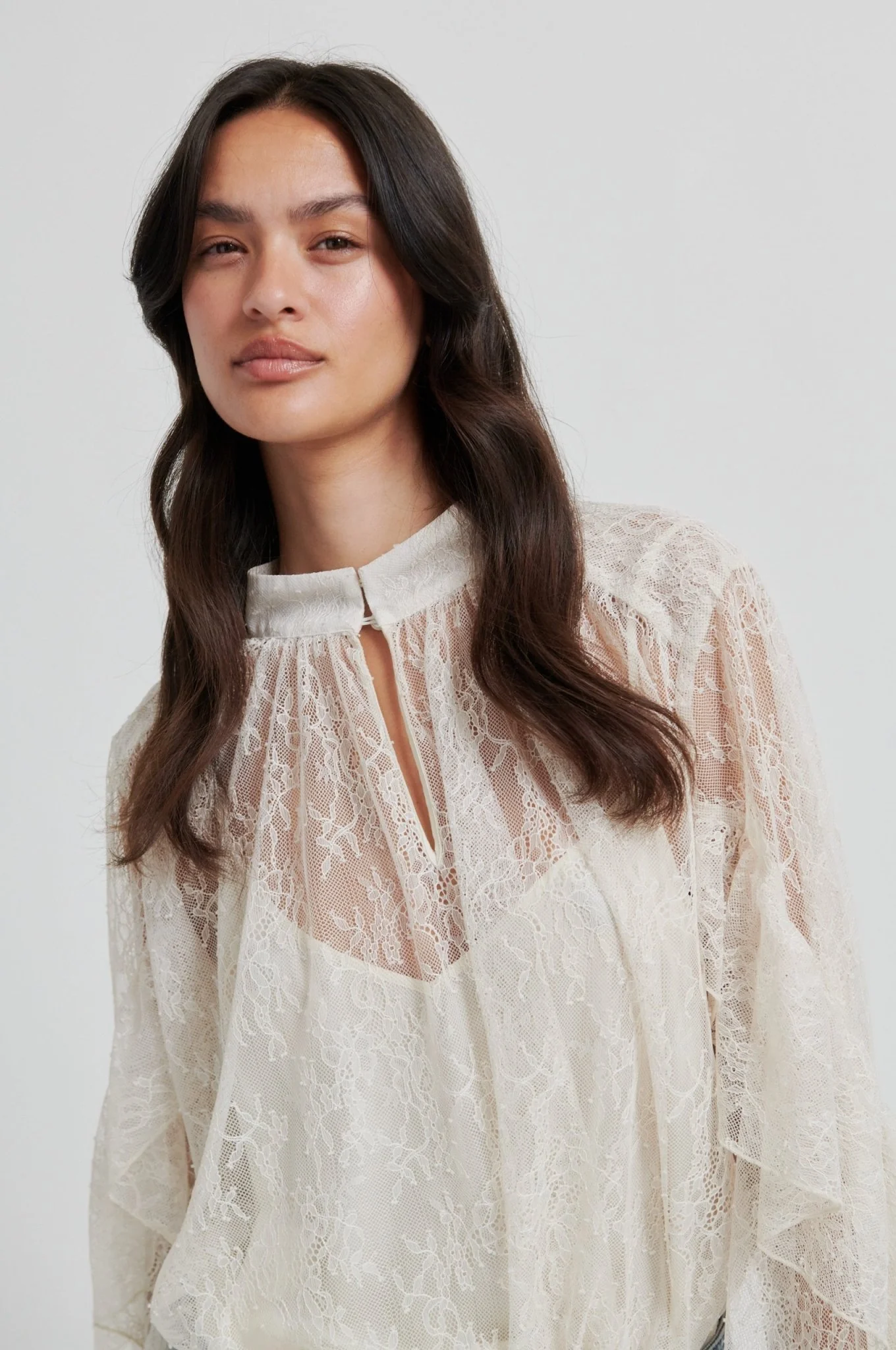 Sybell Lace Blouse Soft Beige - Image 5