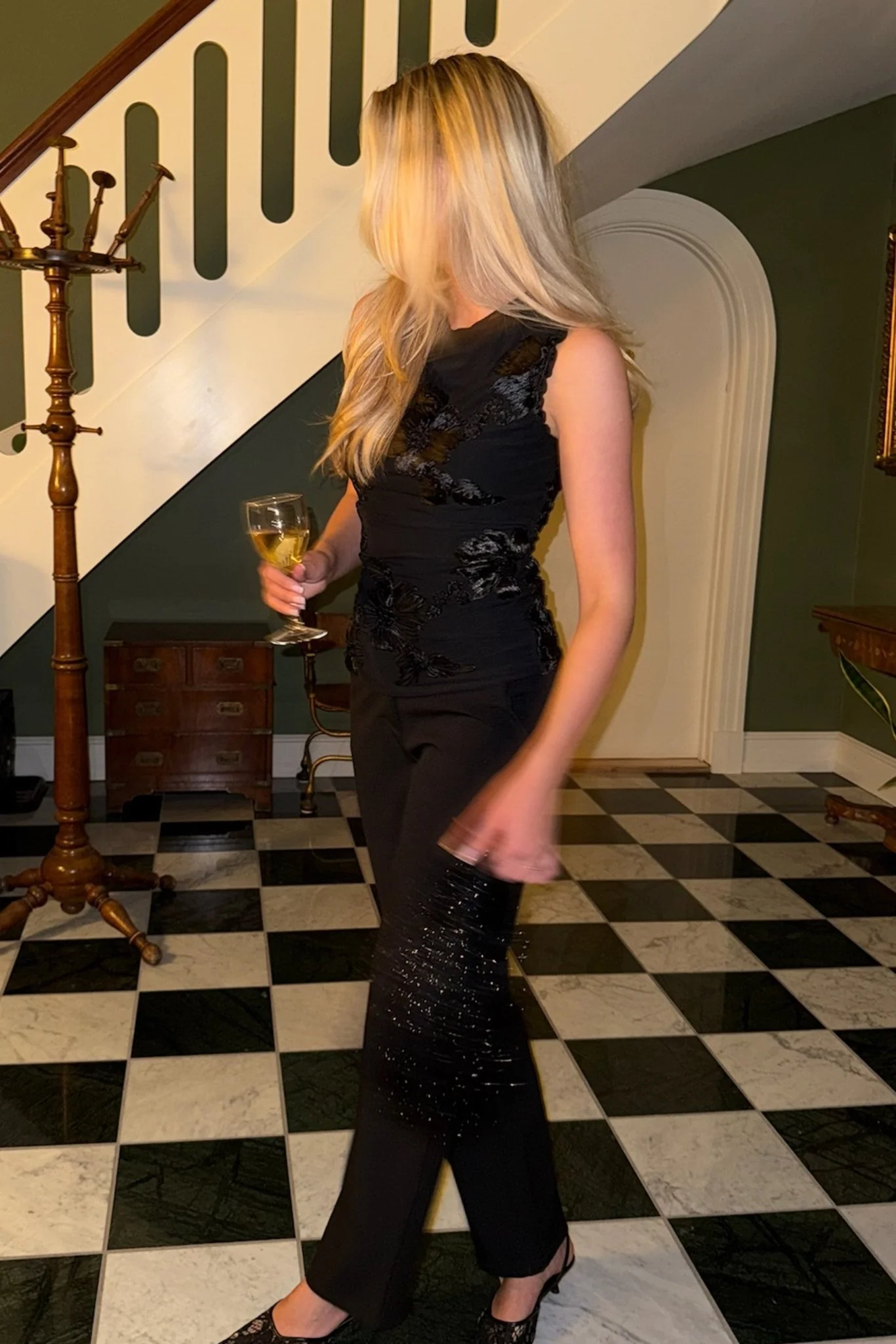 Mira Mesh Top Black Flower - Image 7