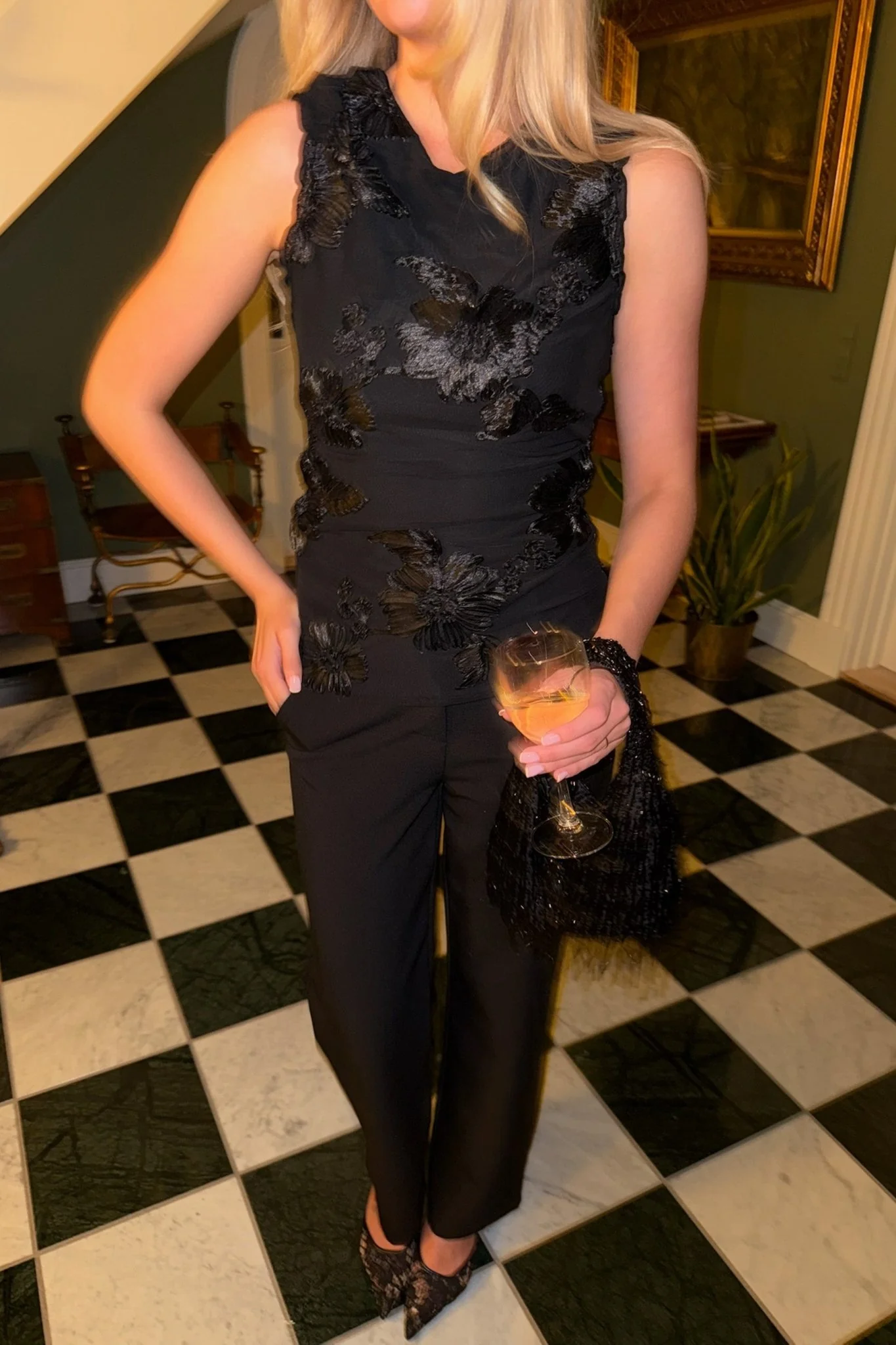 Mira Mesh Top Black Flower - Image 9