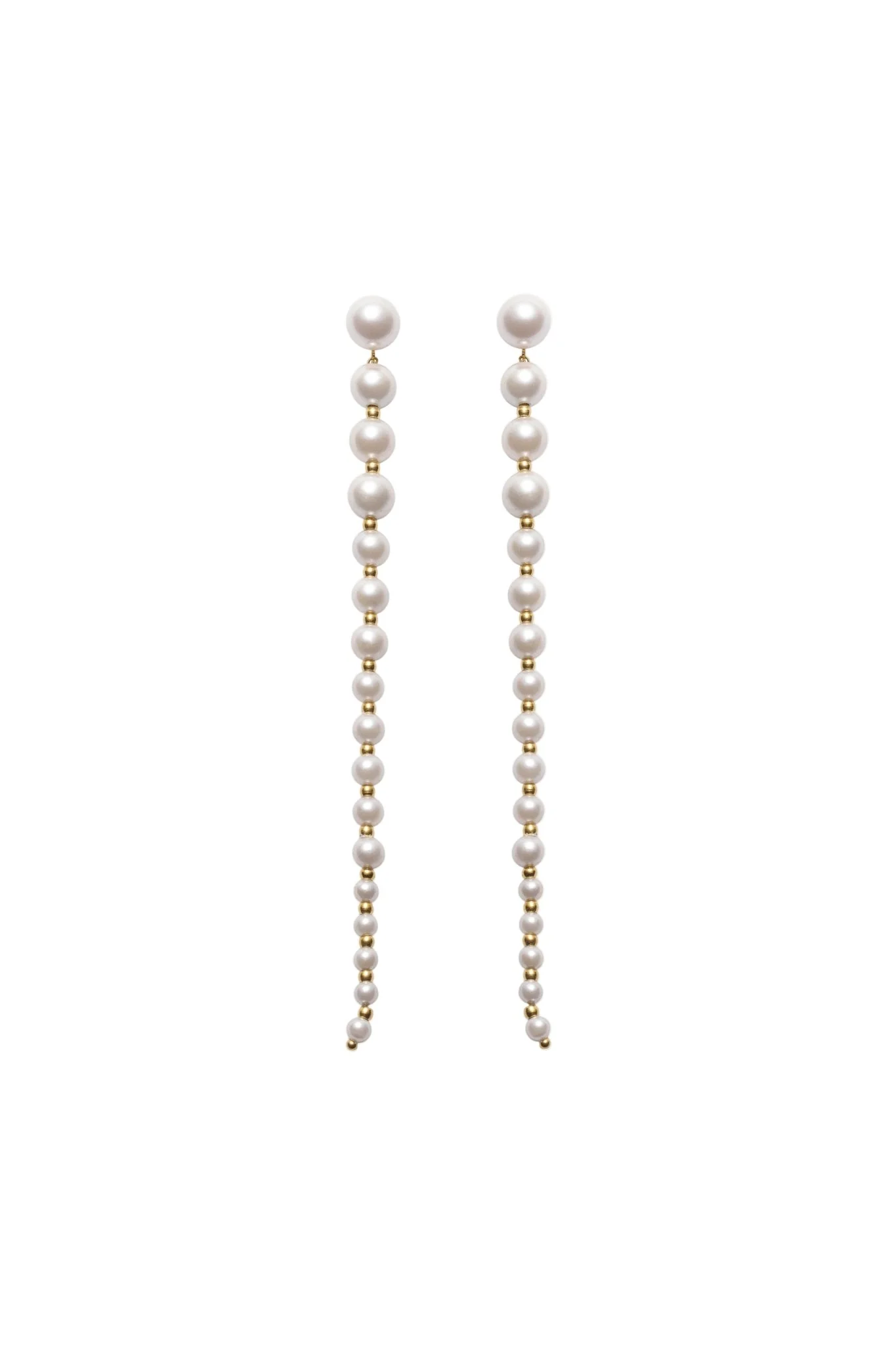 The Long Pearl Earrings Cream - Image 2