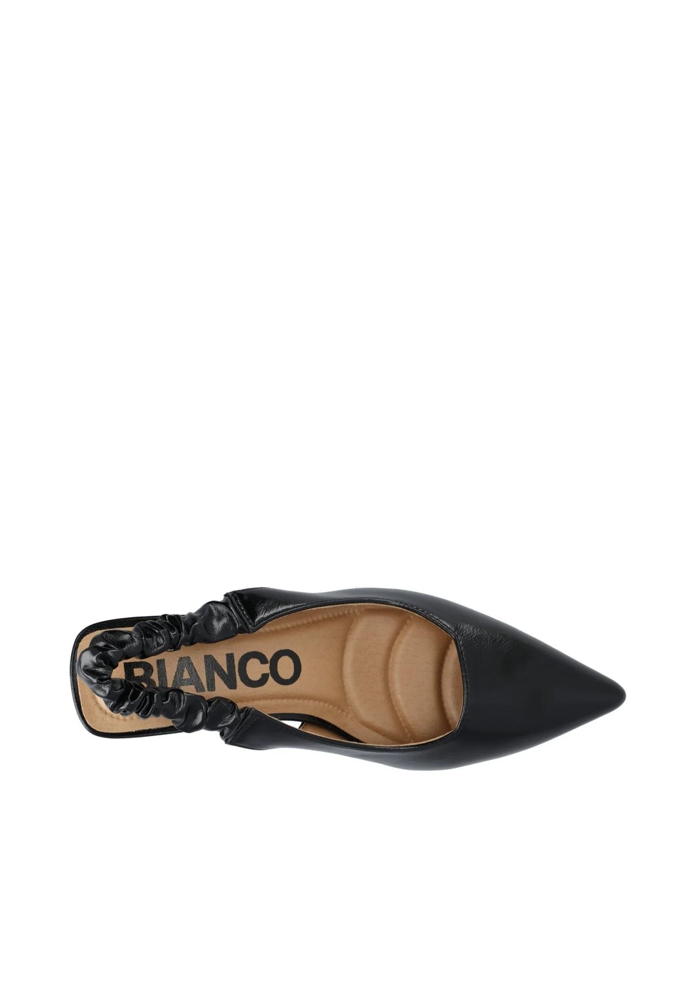 Biamonroe Scrunchie Slingback Faux Leather Shiny Black - Image 4