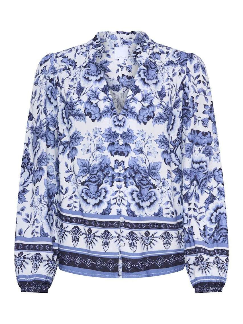 Flower Blouse Navy - Image 2