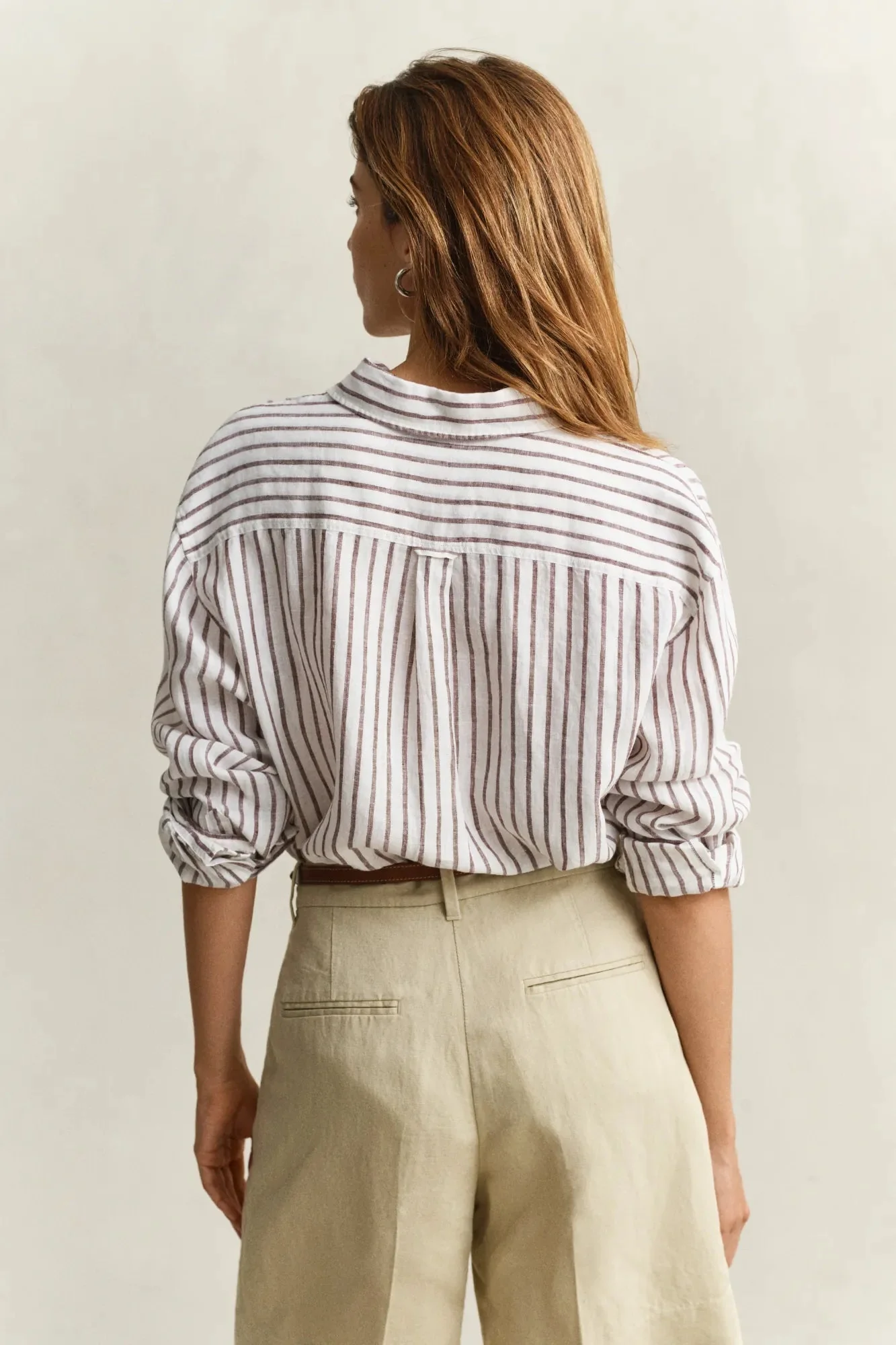 Rel Striped Linen Ls Shirt Fresh Soil - Image 4