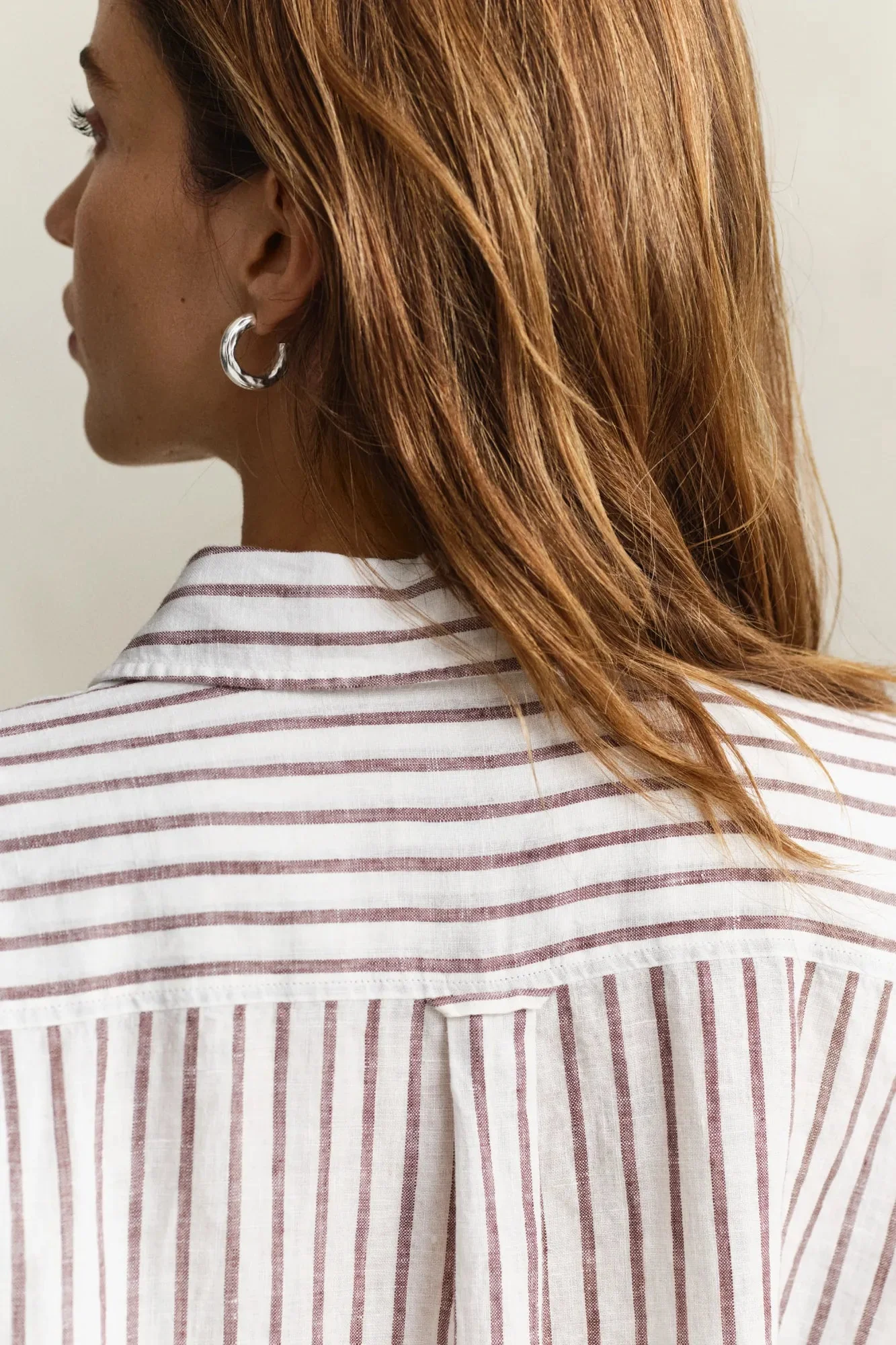 Rel Striped Linen Ls Shirt Fresh Soil - Image 5