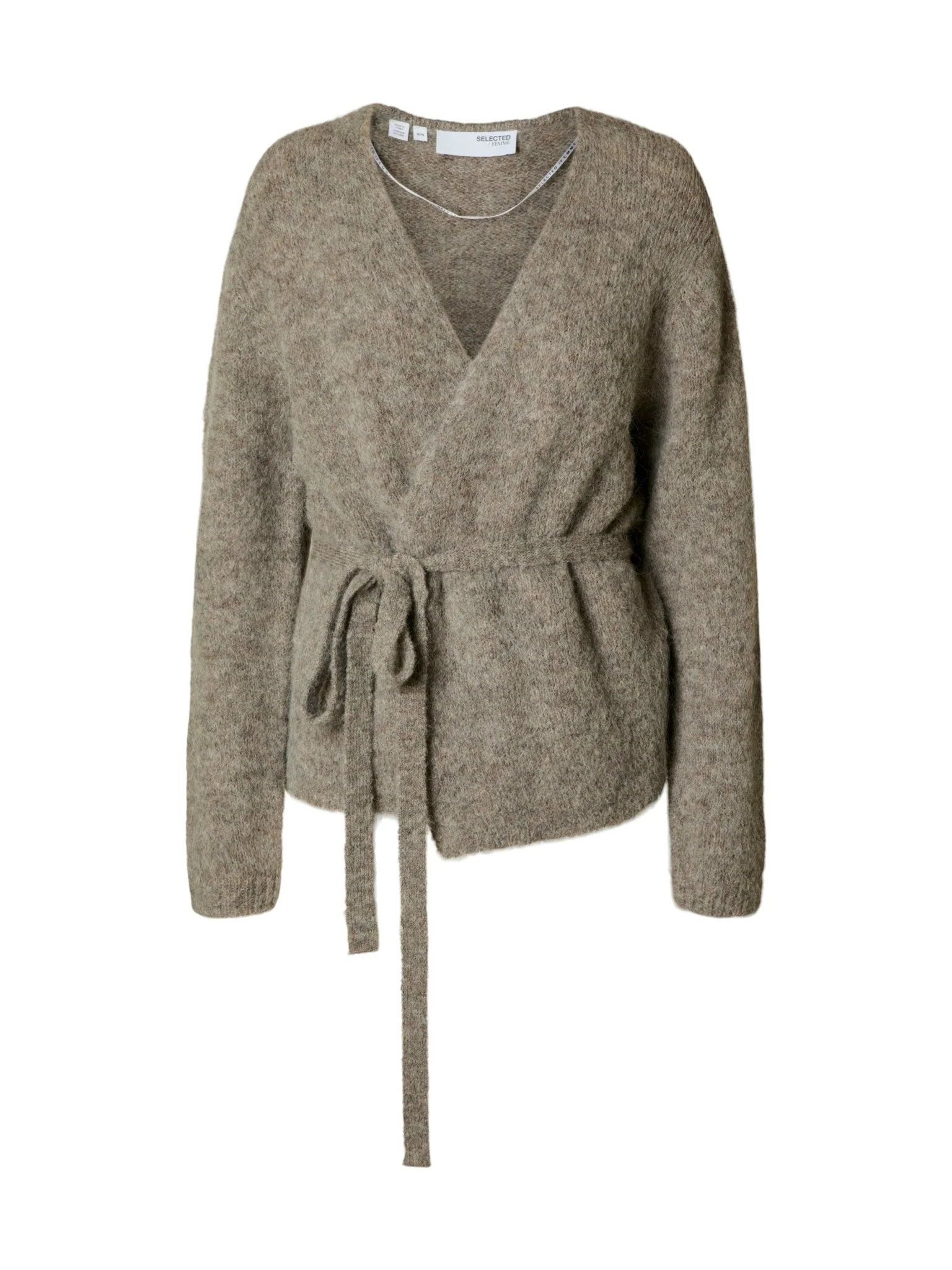 Gabella Ls Knit Belt Cardigan Steel Gray Melange - Image 2