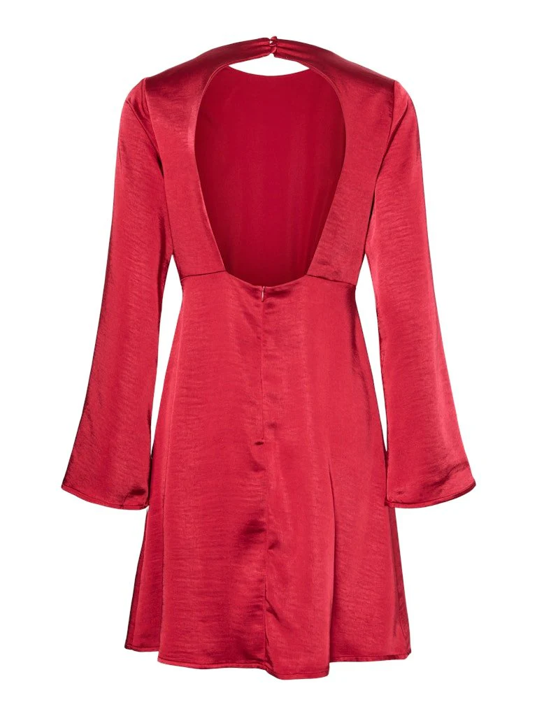 Vima Ls Open Back Dress Jester Red - Image 6