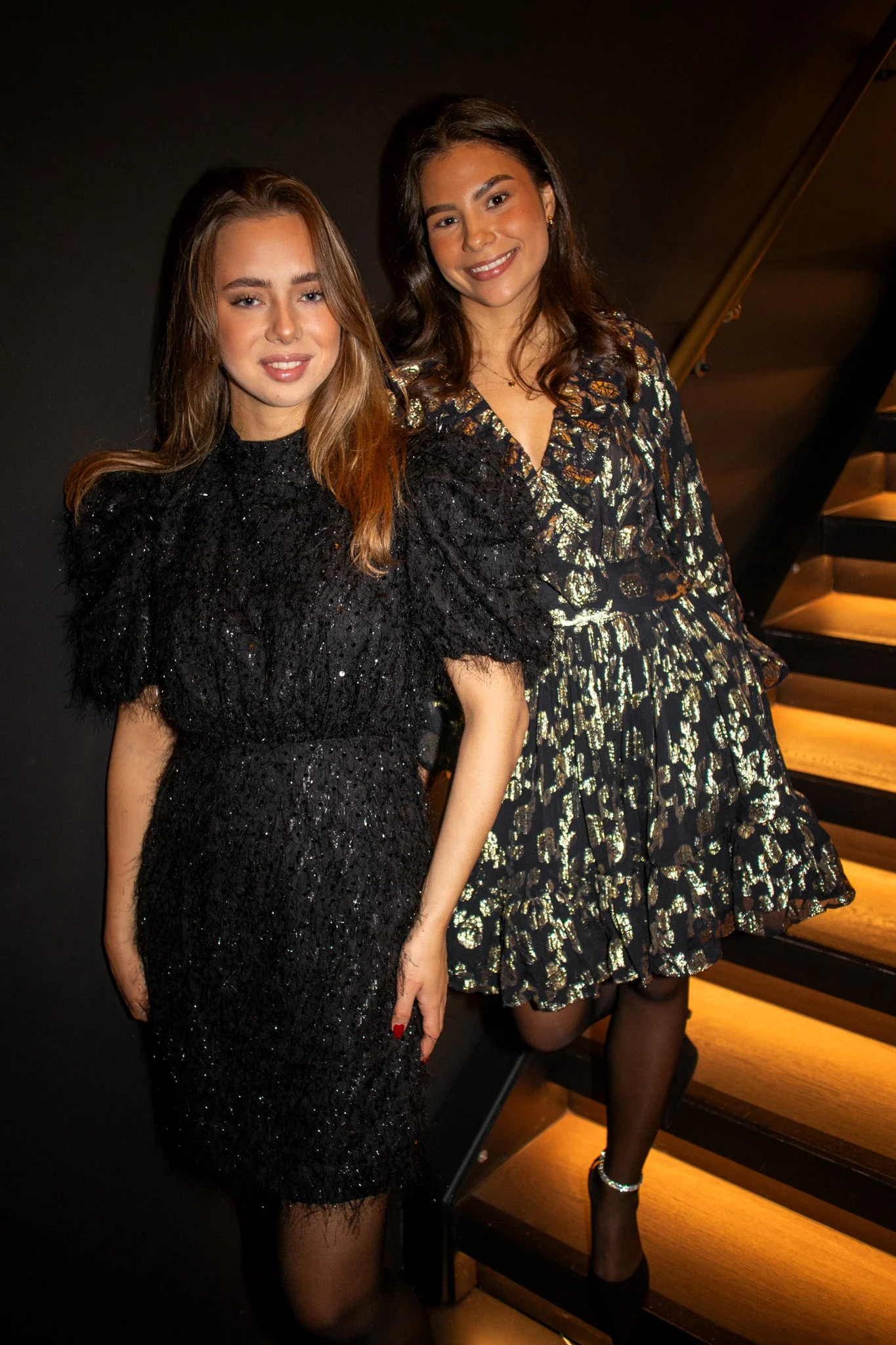 Ilza 2/4 Sequin Dress Black - Image 4