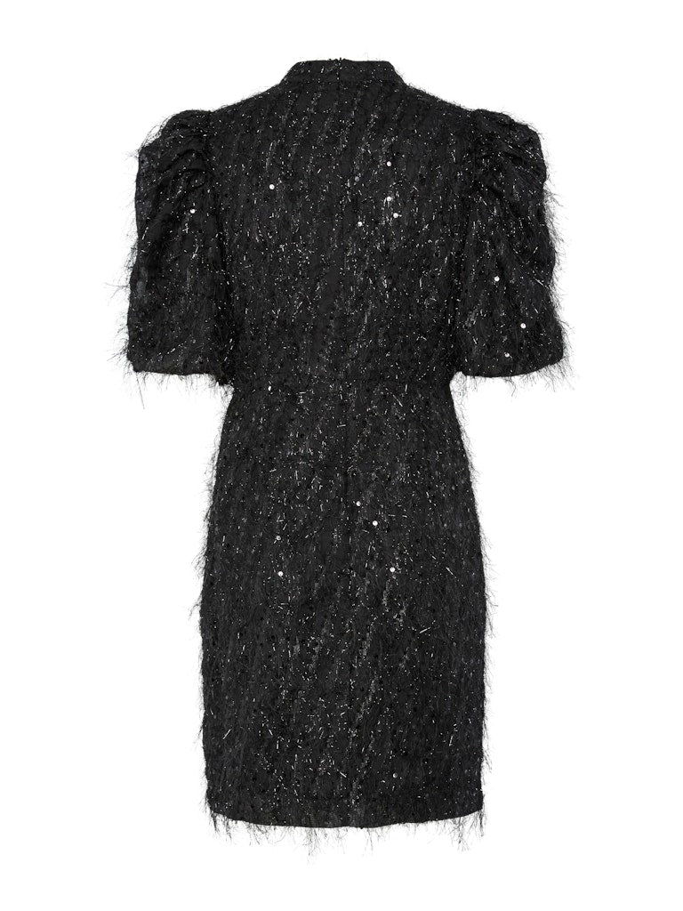 Ilza 2/4 Sequin Dress Black - Image 9