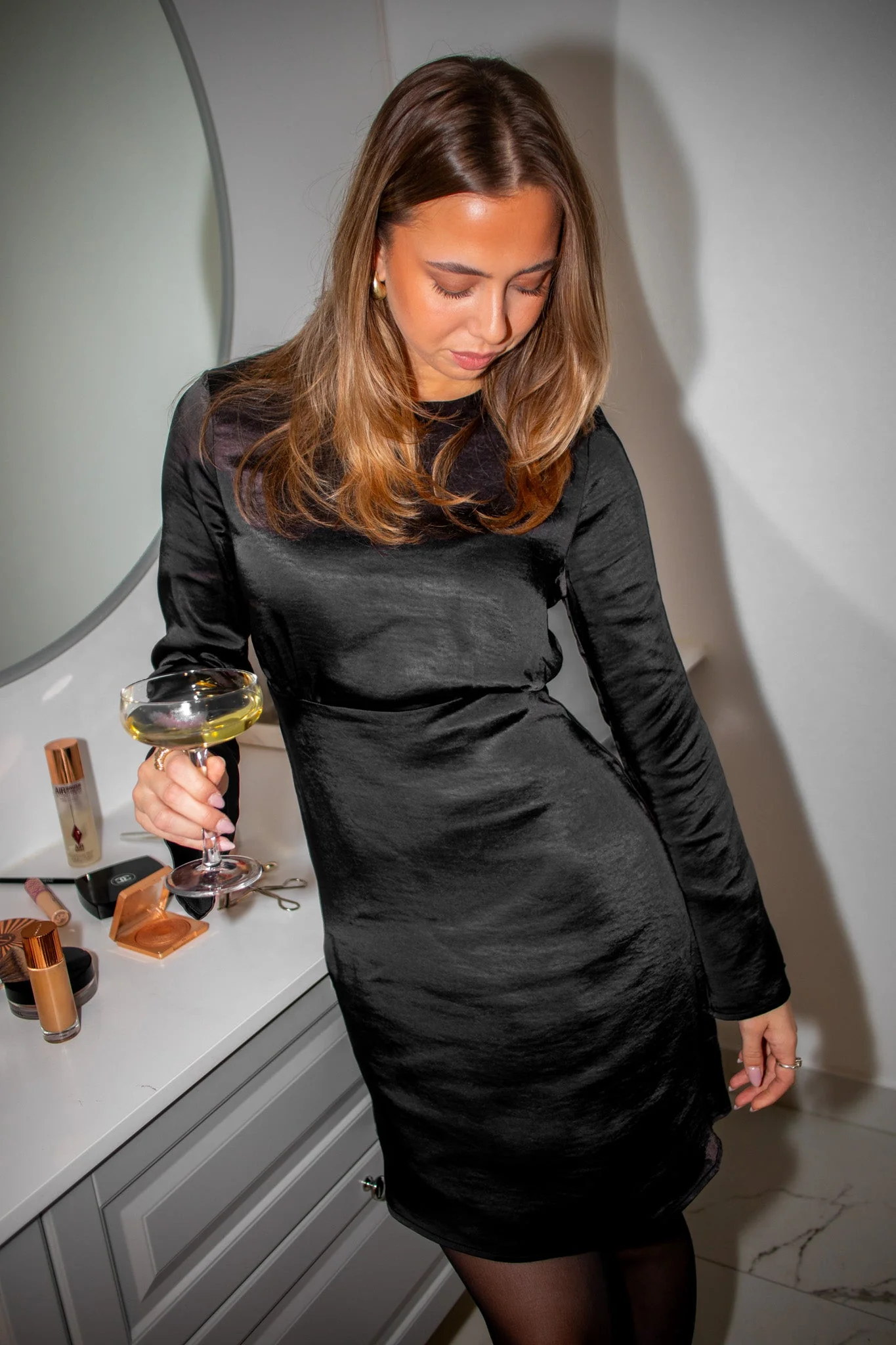Vima Ls Open Back Dress Black - Image 3
