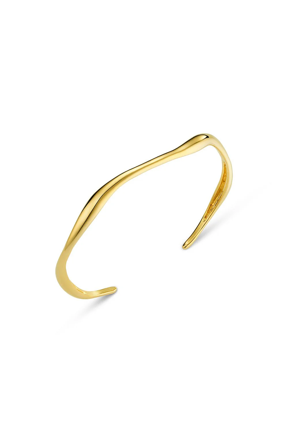 Fine Wave Bangle Pale Gold