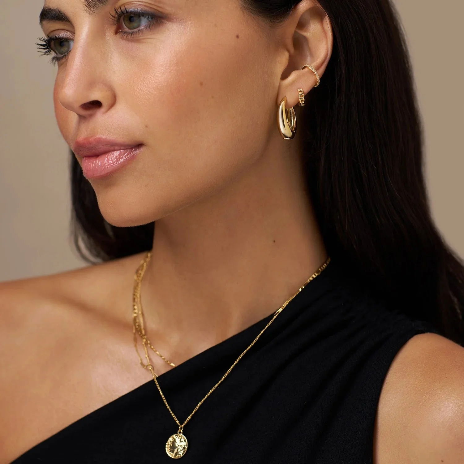 Fine Pave Single Ear Cuff Pale Gold - Image 2