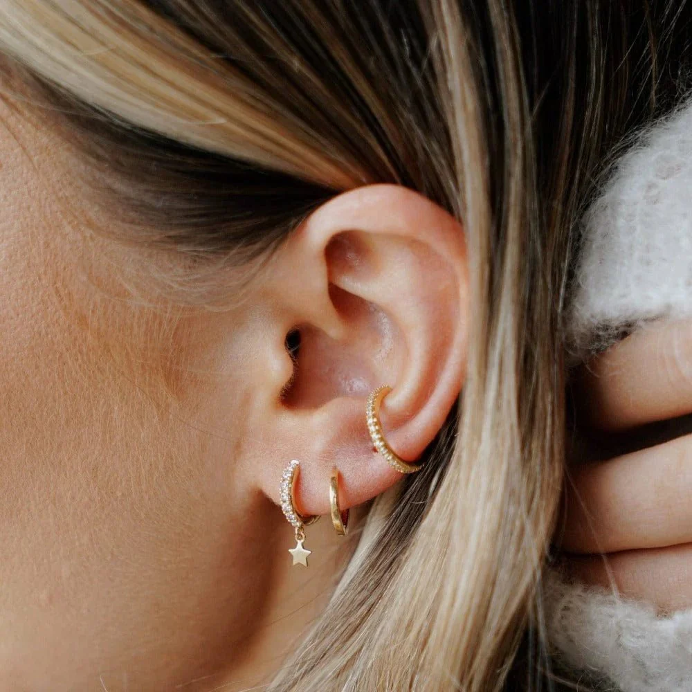 Fine Pave Single Ear Cuff Pale Gold - Image 4