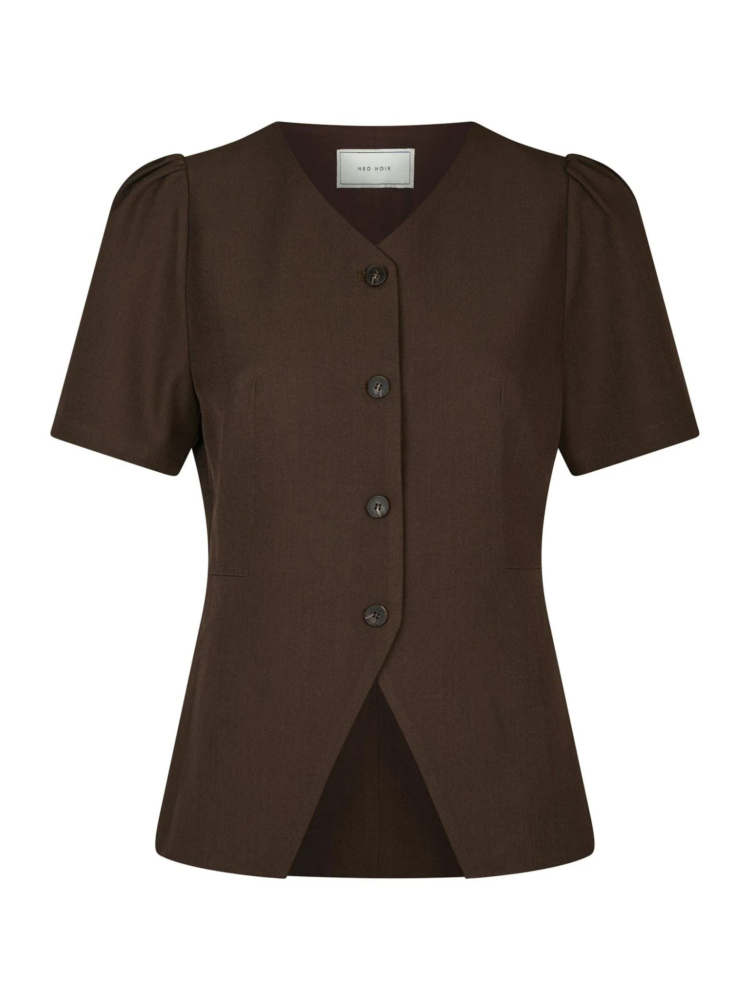 Jules Structure Blouse Dark Brown - Image 2