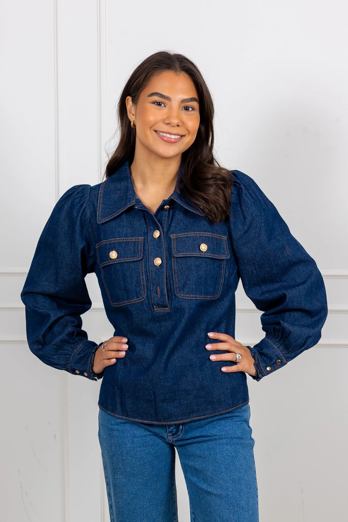 Lio Denim Blouse Blue