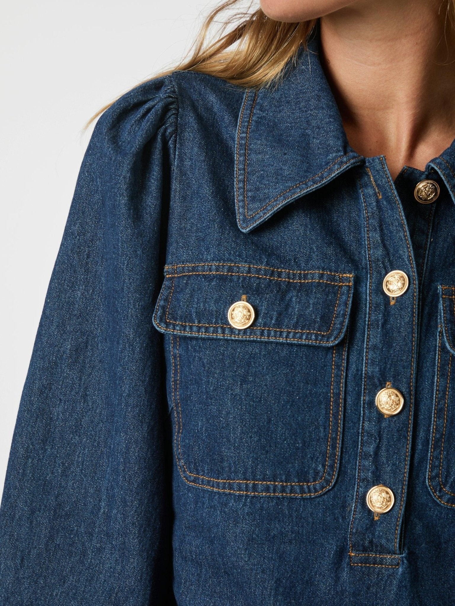 Lio Denim Blouse Blue - Image 8