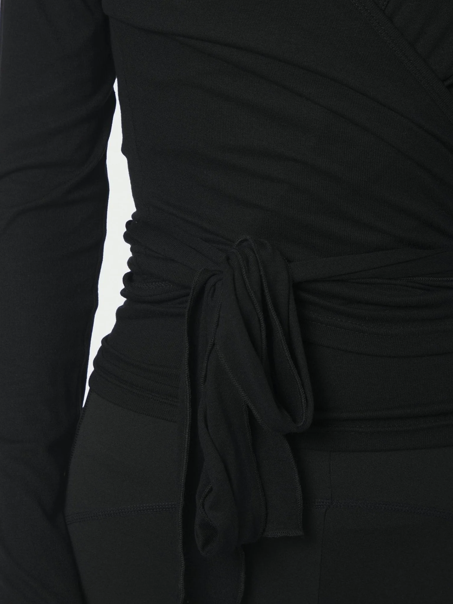 Nia Jersey Wrap Blouse Black - Image 8