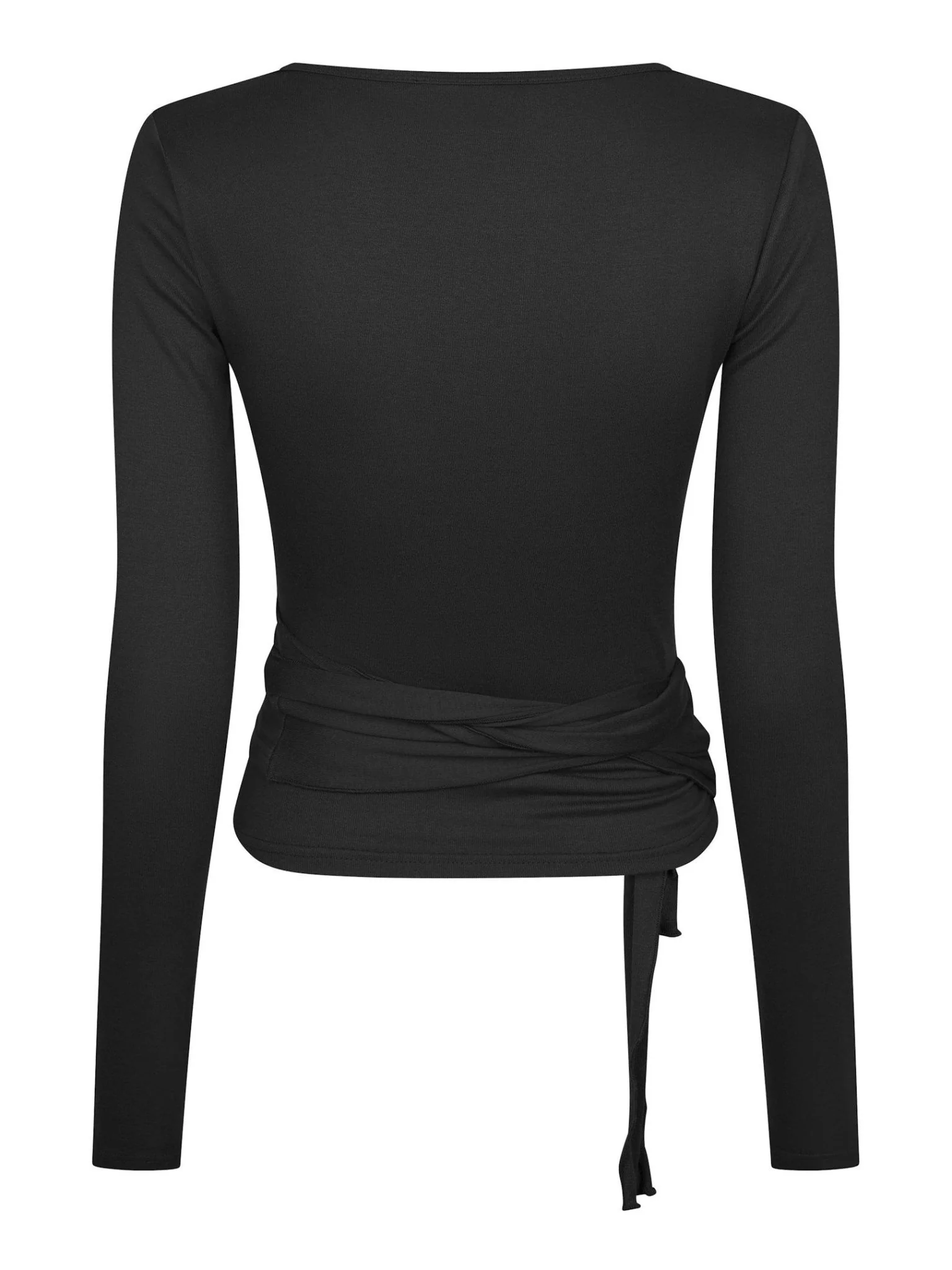 Nia Jersey Wrap Blouse Black - Image 9