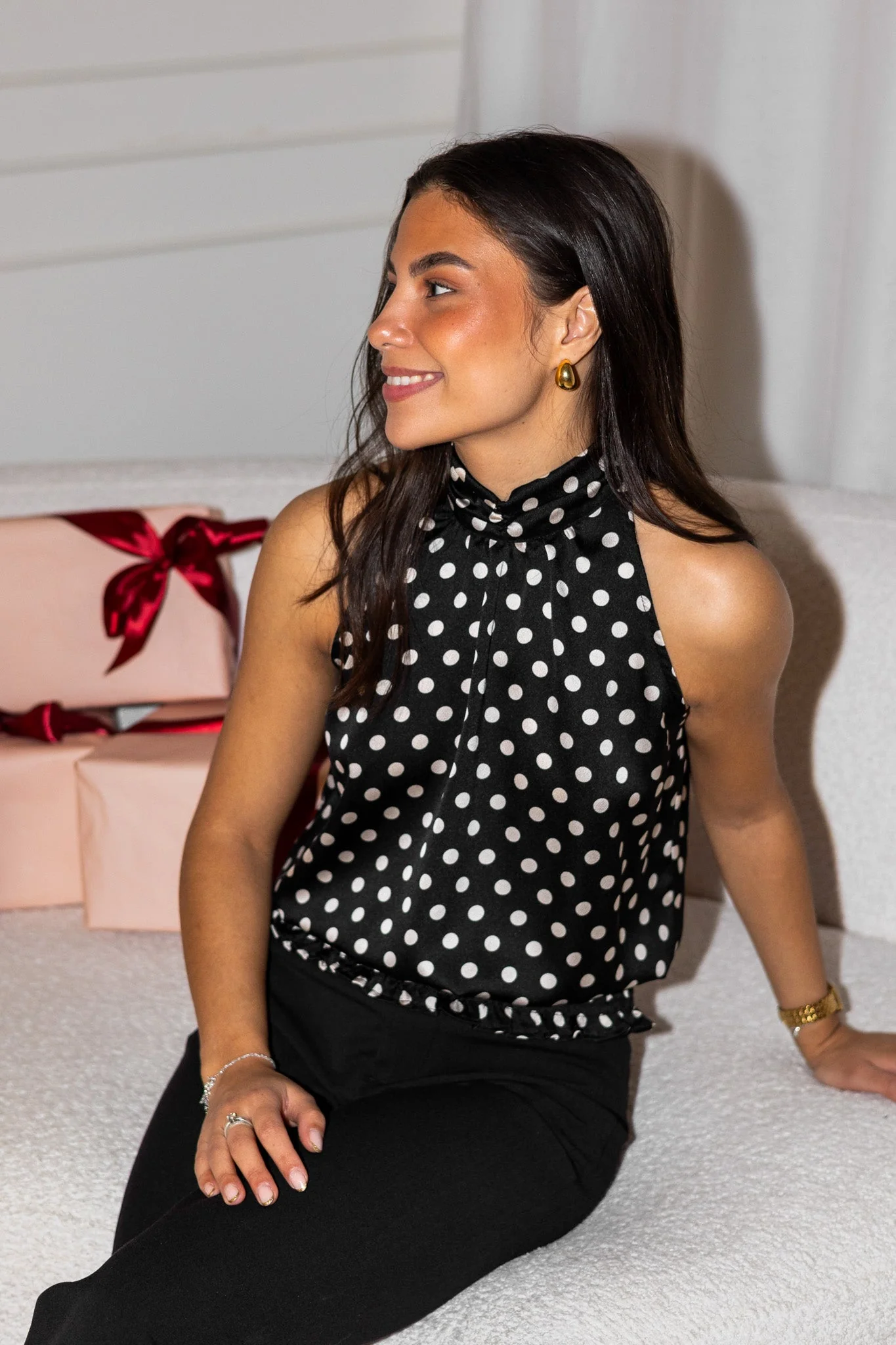 Jos Dot Top Black