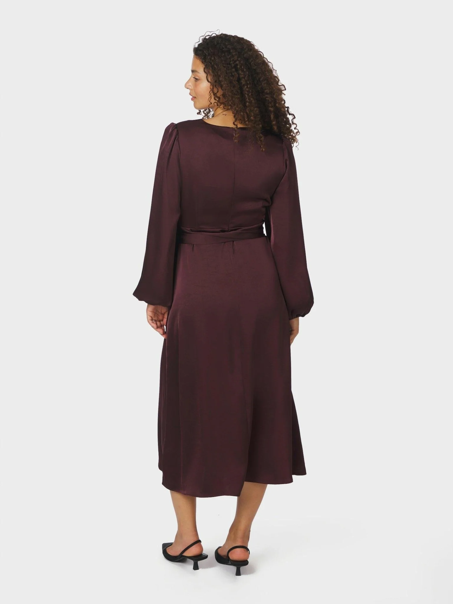 Rimini Heavy Sateen Dress Burgundy - Image 6