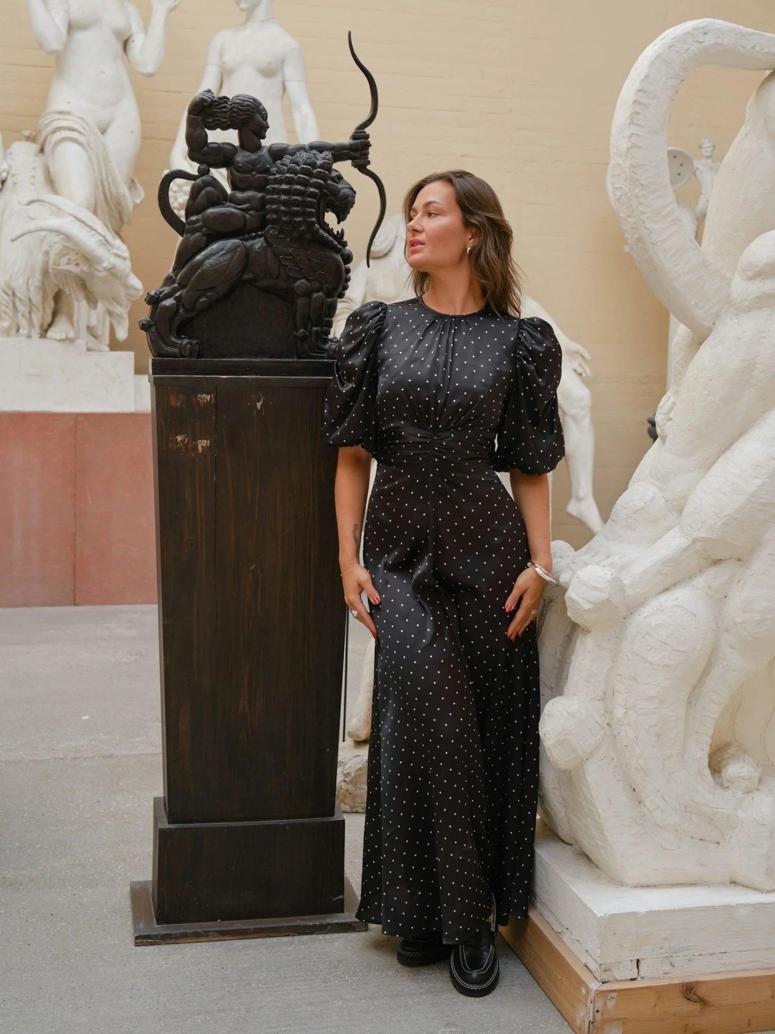 Kikka Dot Dress Black - Image 3
