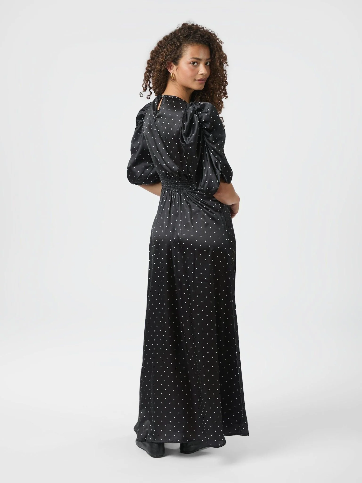 Kikka Dot Dress Black - Image 6