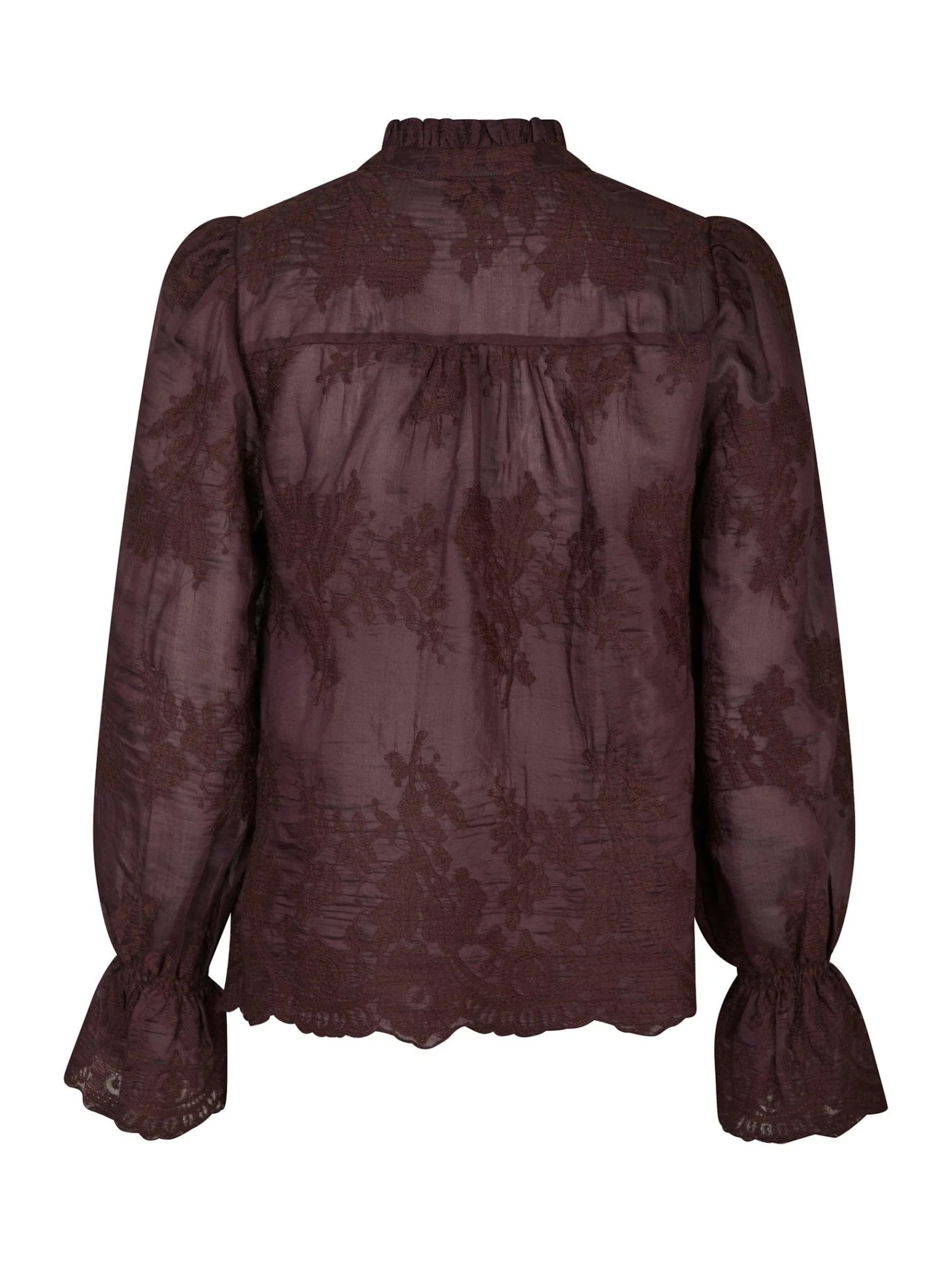 Amara Big Embroidery Blouse Burgundy - Image 8