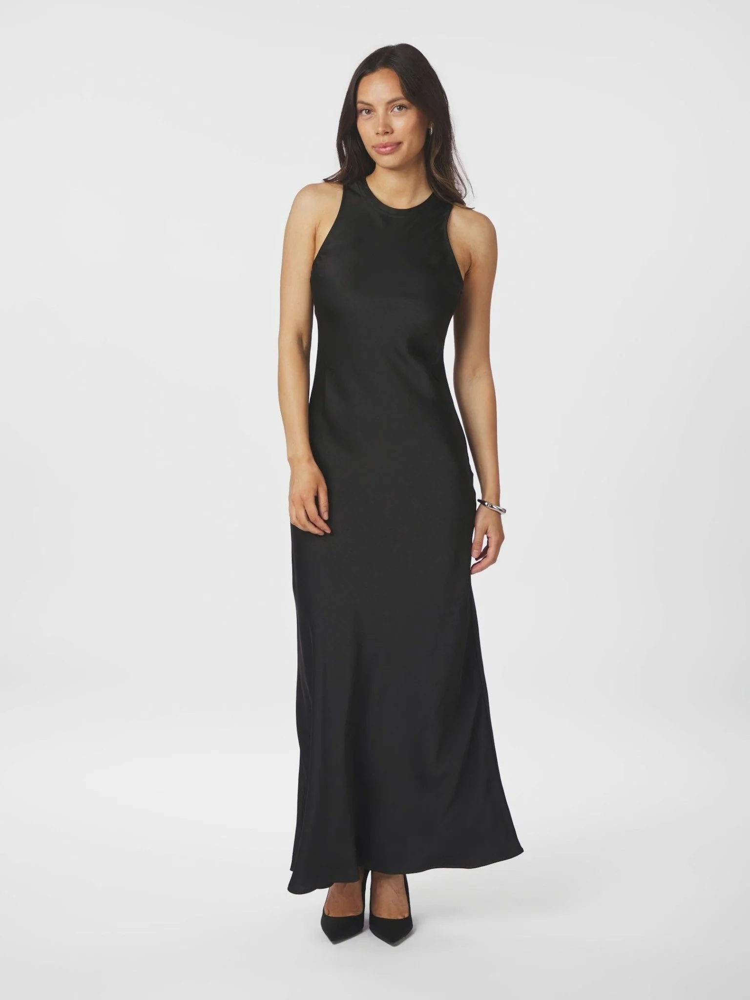 Celinie Heavy Sateen Dress Black - Image 5