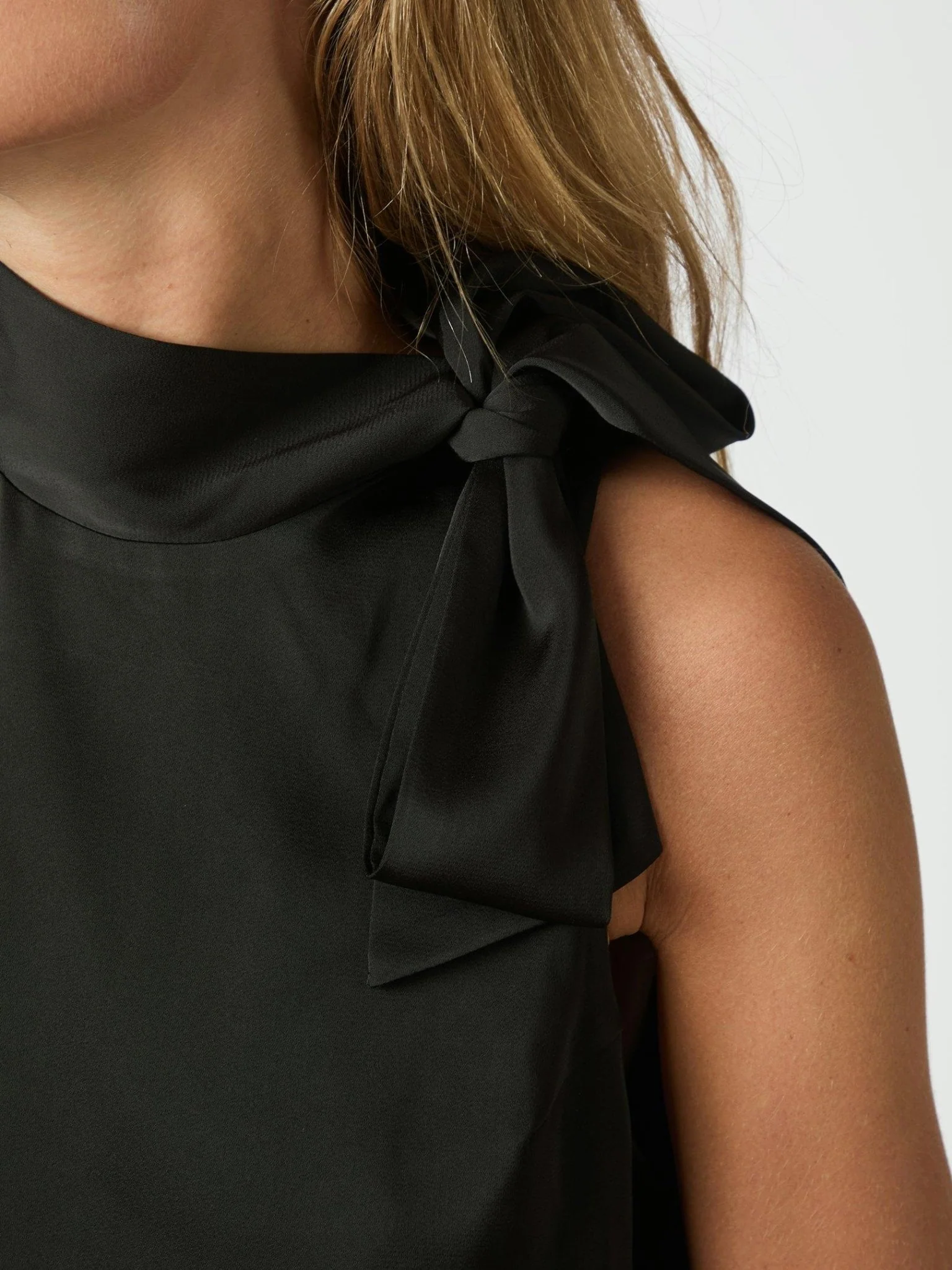 Veda Drapy Satin Top Black - Image 10