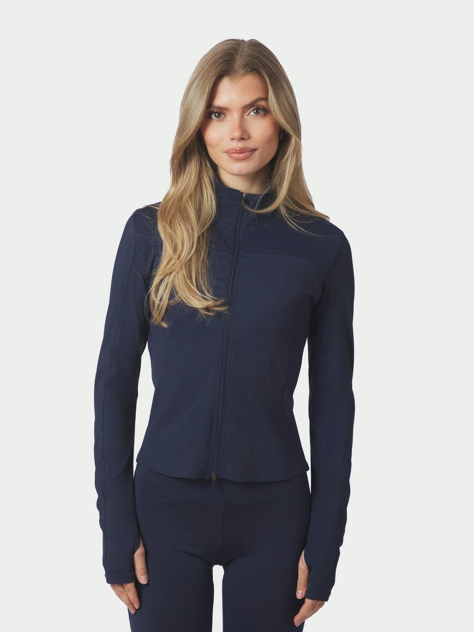 Nolana Zip Blouse Navy - Image 4