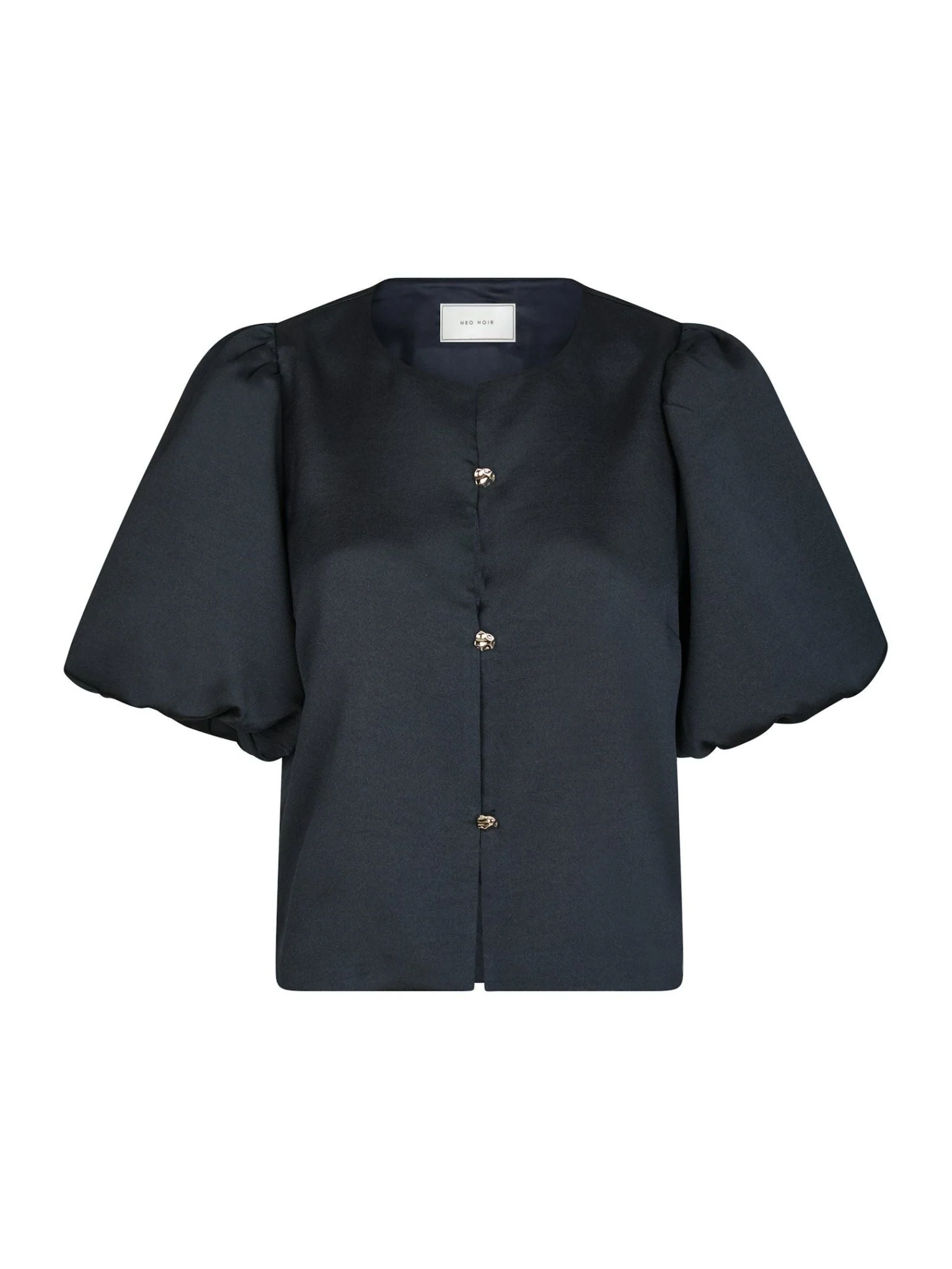 Aisa Dull Satin Blouse Navy - Image 2