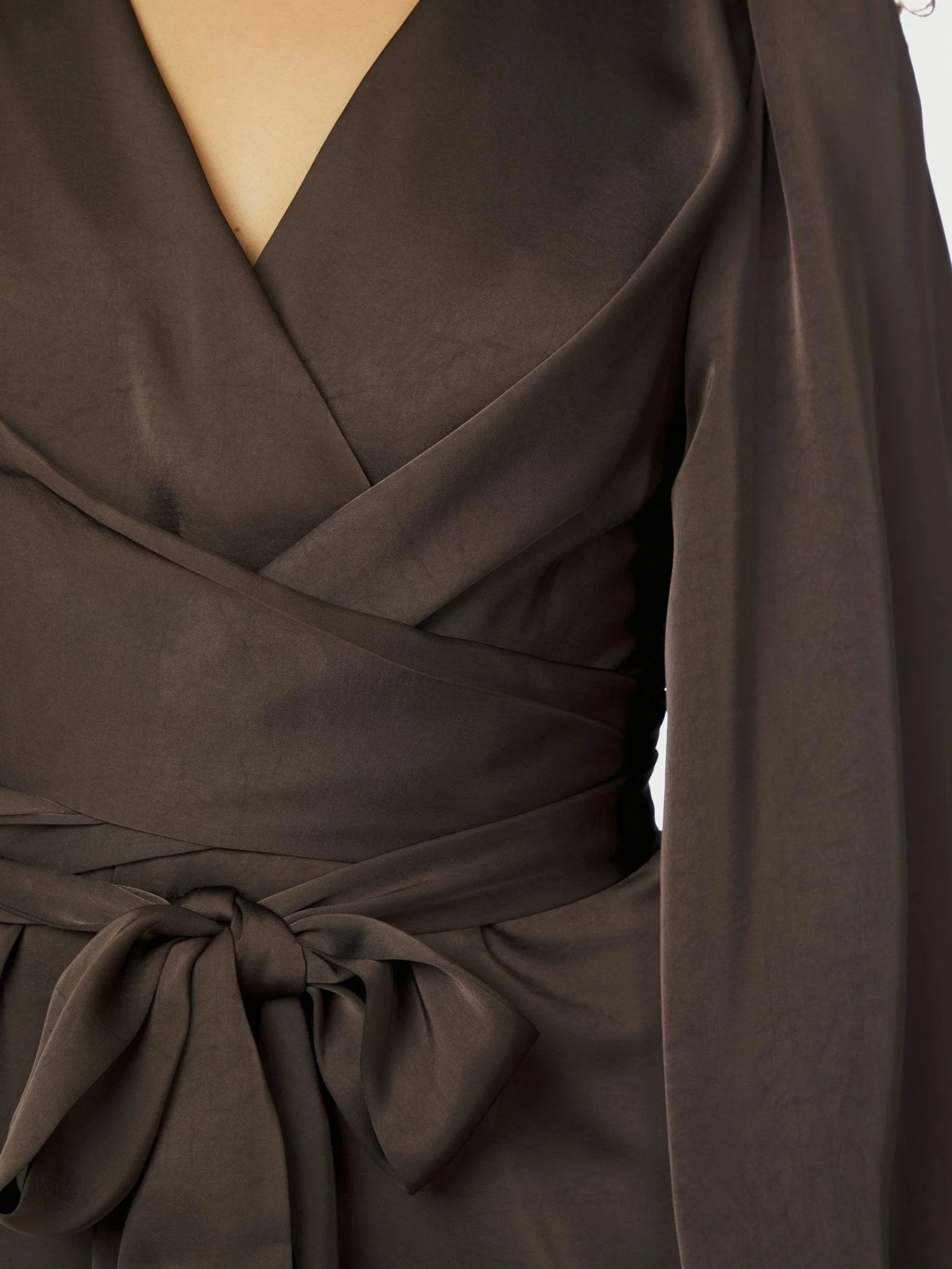 Rimini Heavy Sateen Dress Dark Brown - Image 7