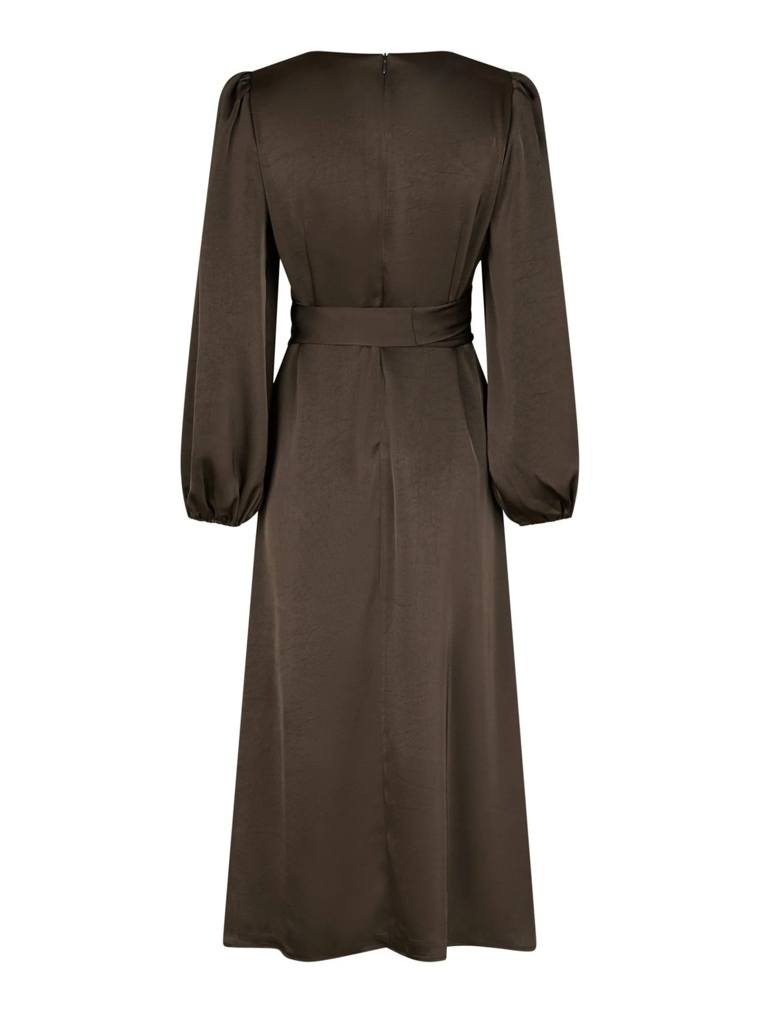 Rimini Heavy Sateen Dress Dark Brown - Image 8