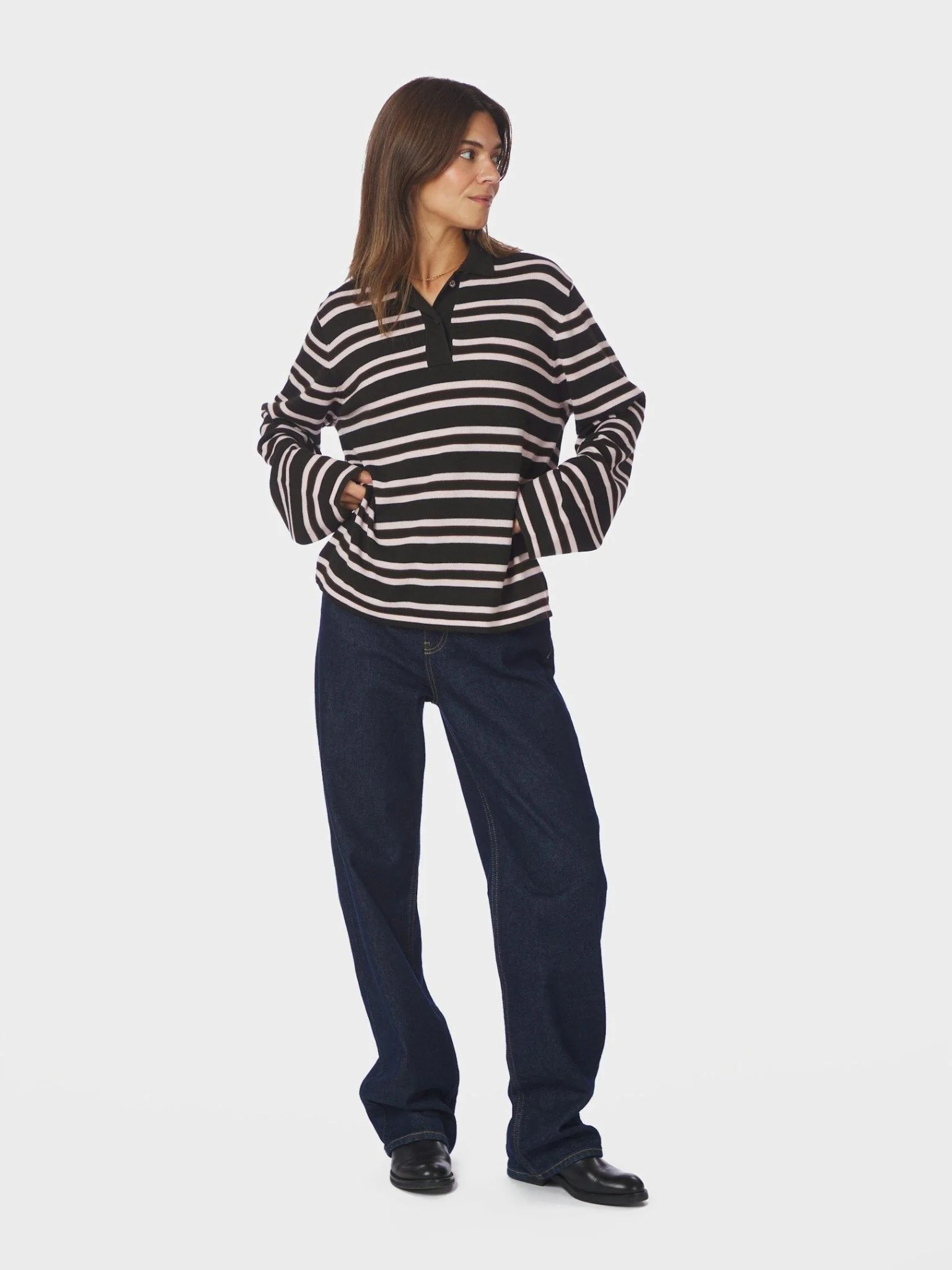 Mala Polo Knit Blouse Dark Brown - Image 12