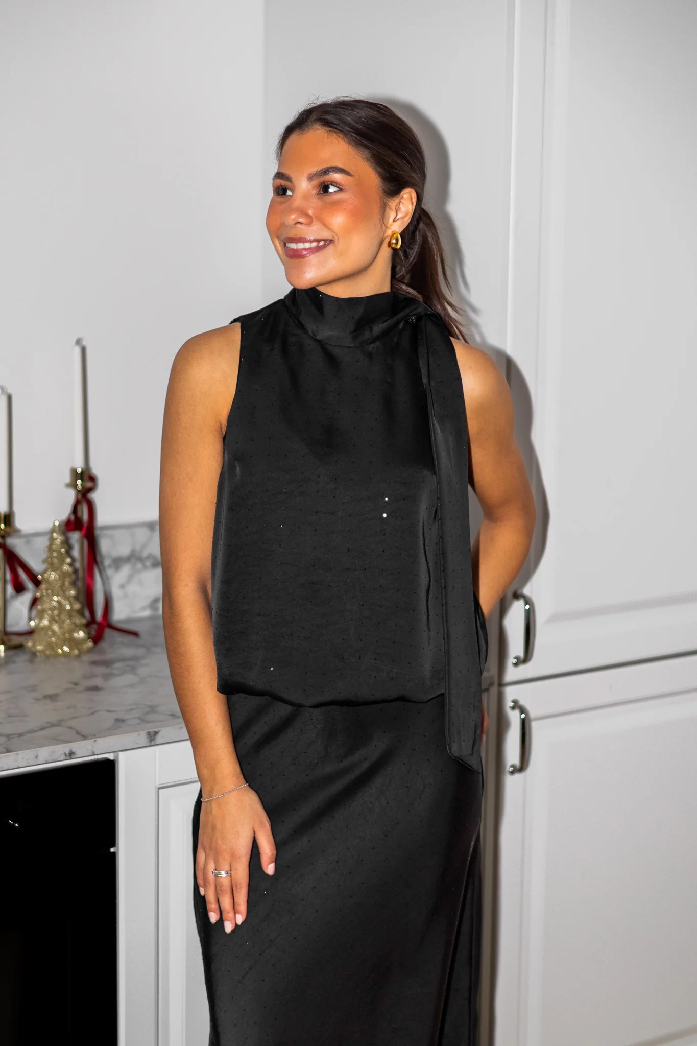 Veda Heavy Sateen Bedaz Top Black - Image 3