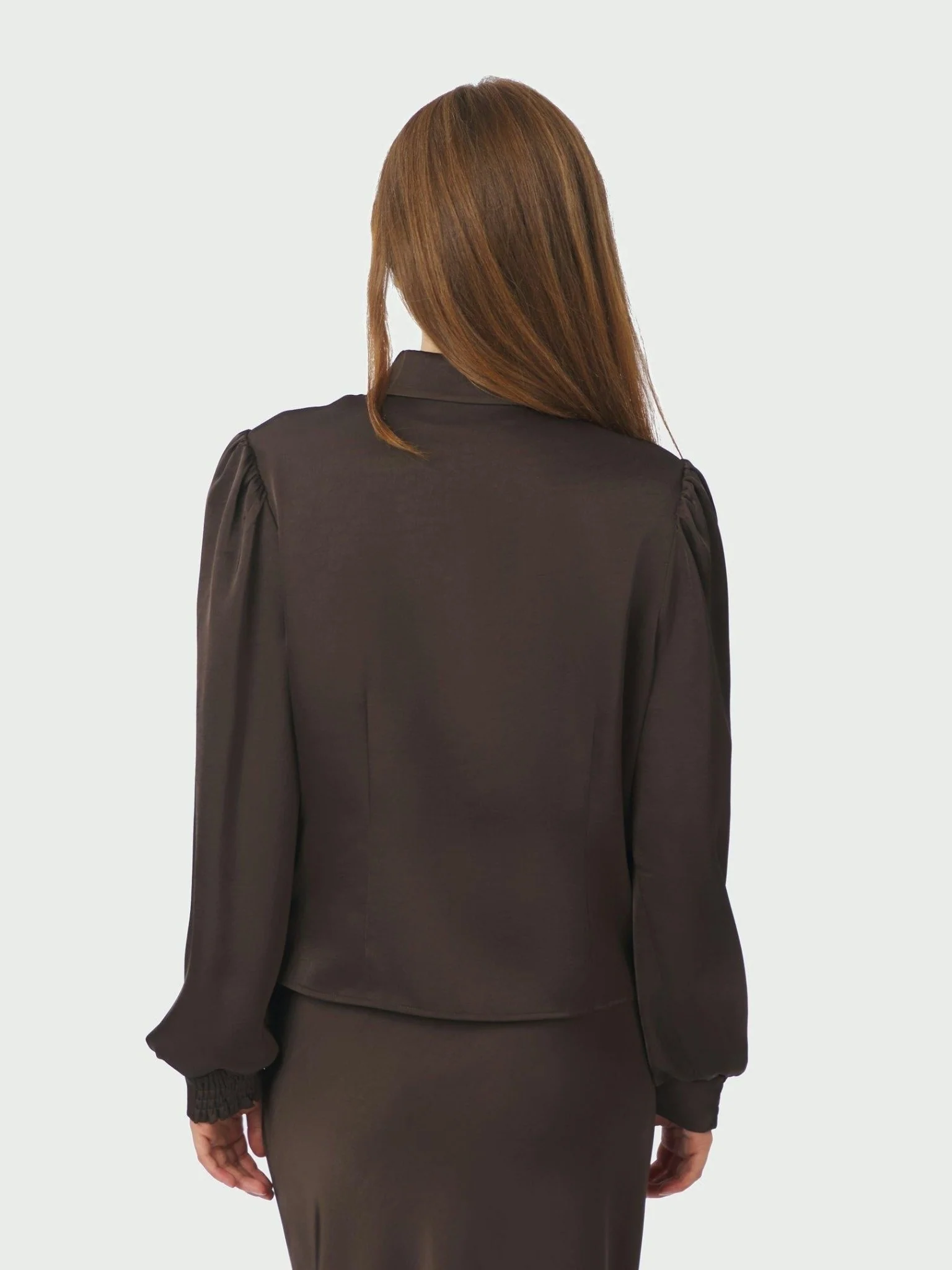 Fransala Heavy Sateen Shirt Dark Brown - Image 8