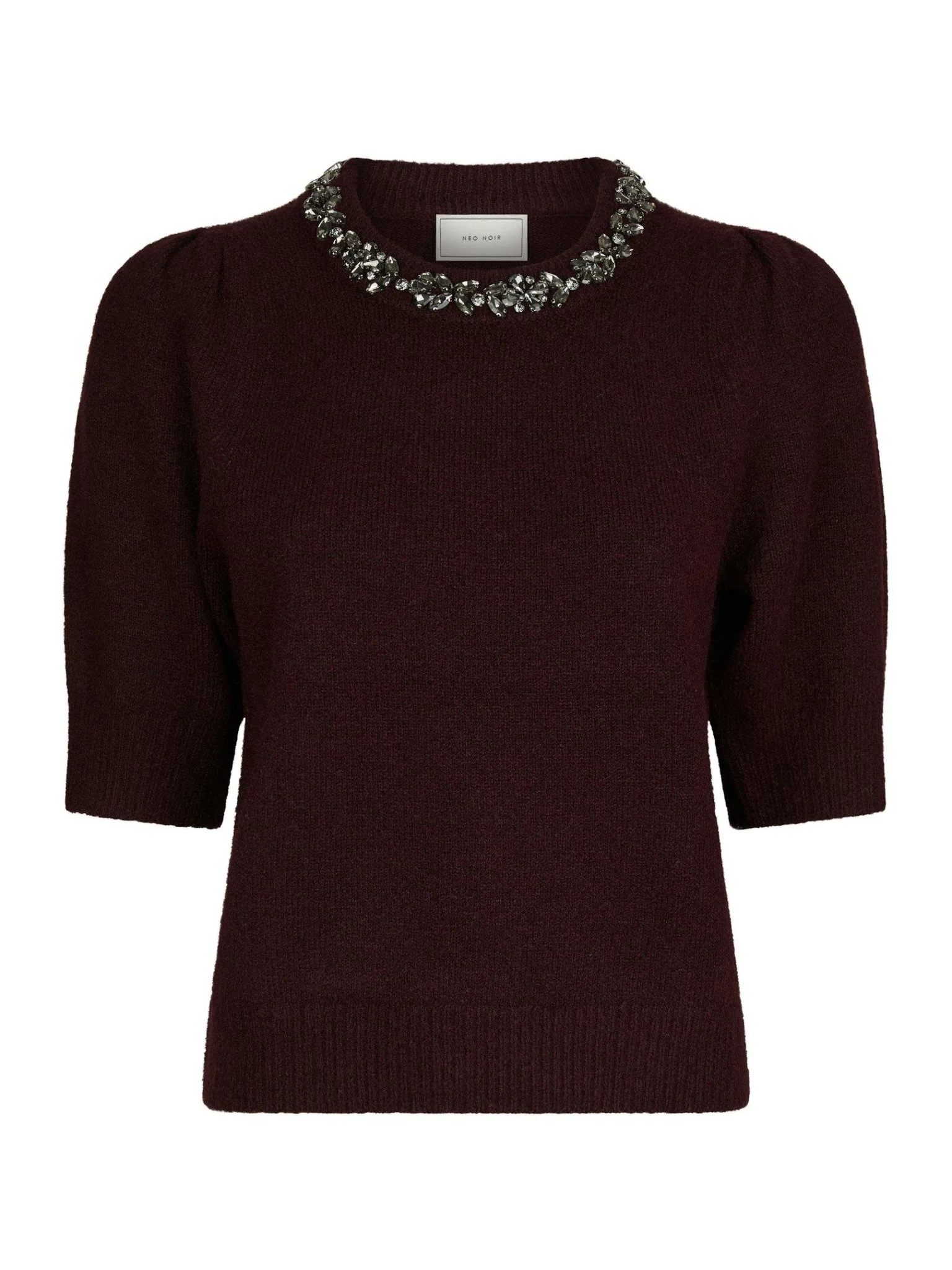 Maia Stone Knit Blouse Wine - Image 2