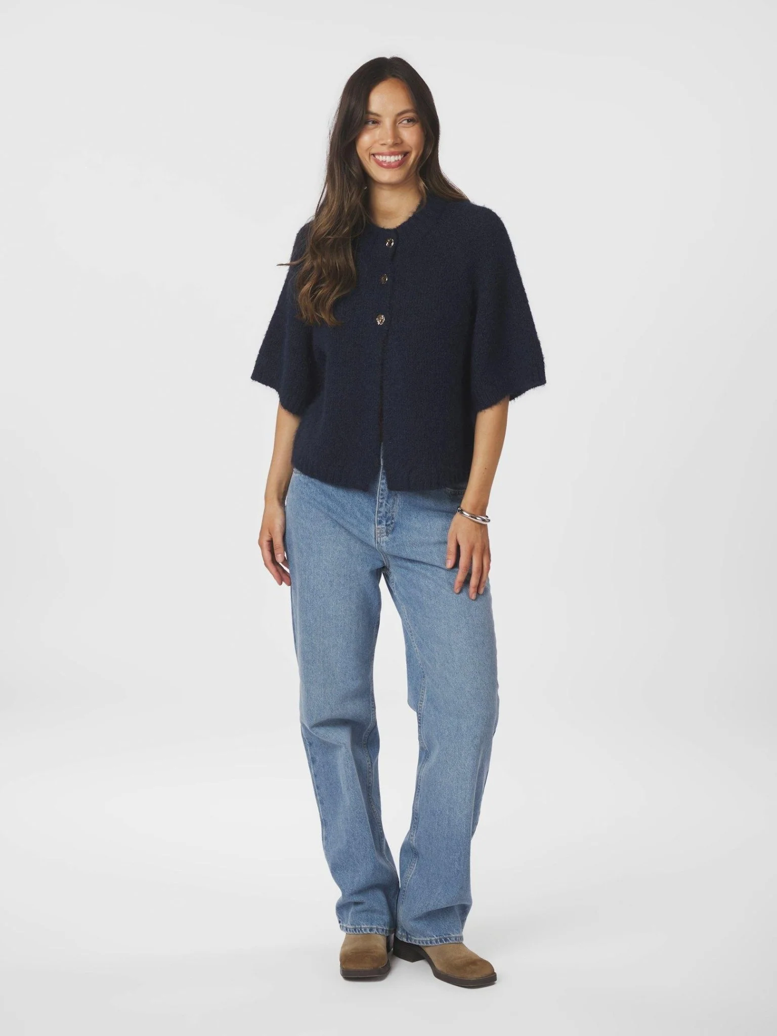 Benuta Fluffy Knit Cardigan Navy - Image 8